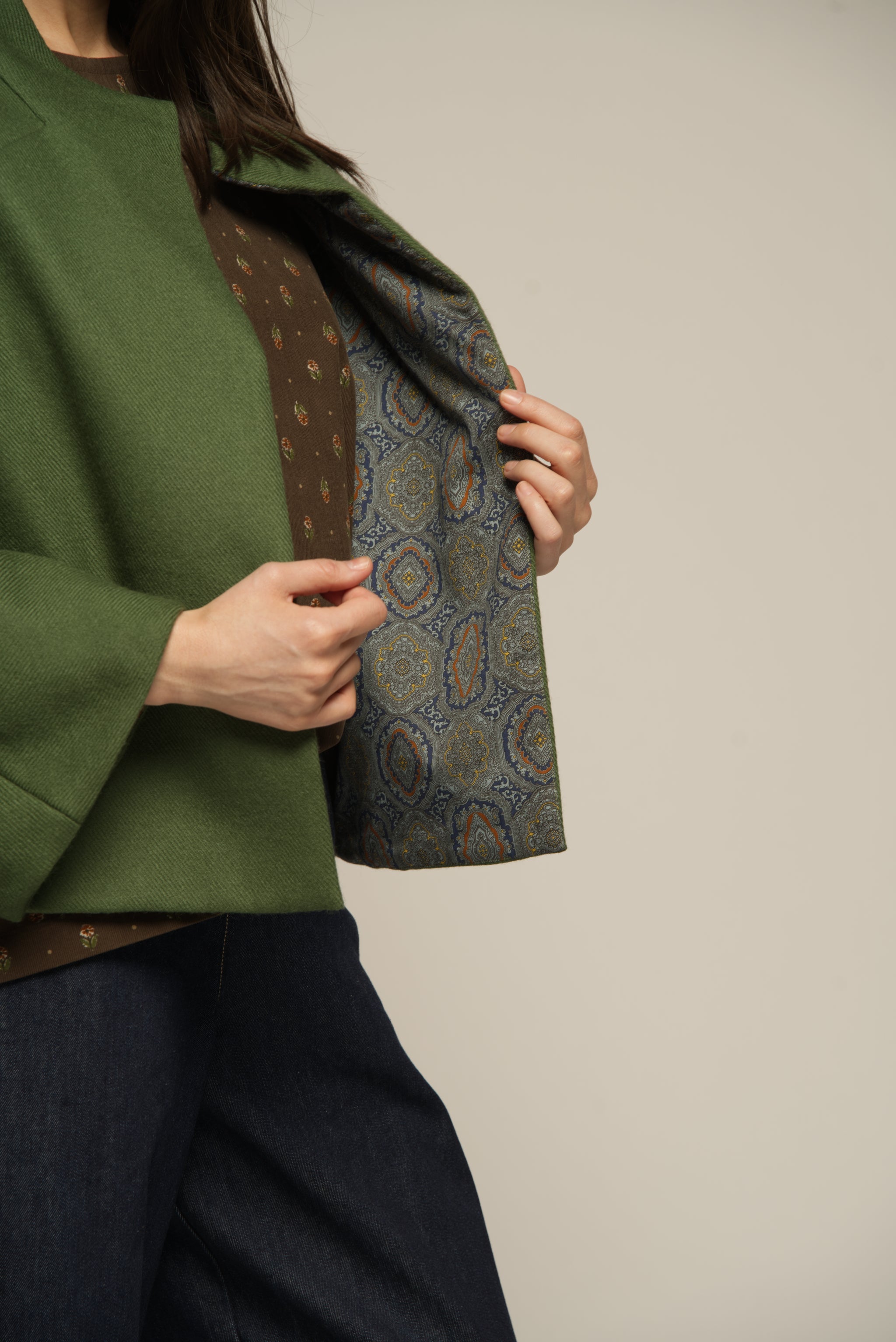 Pea Jacket - Green Wool