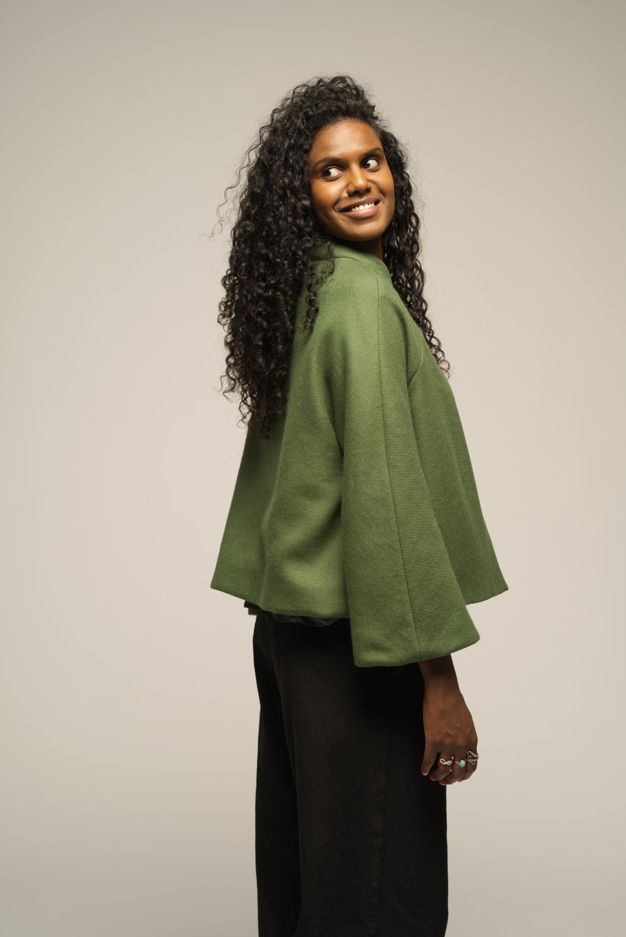 Pea Jacket - Green Wool