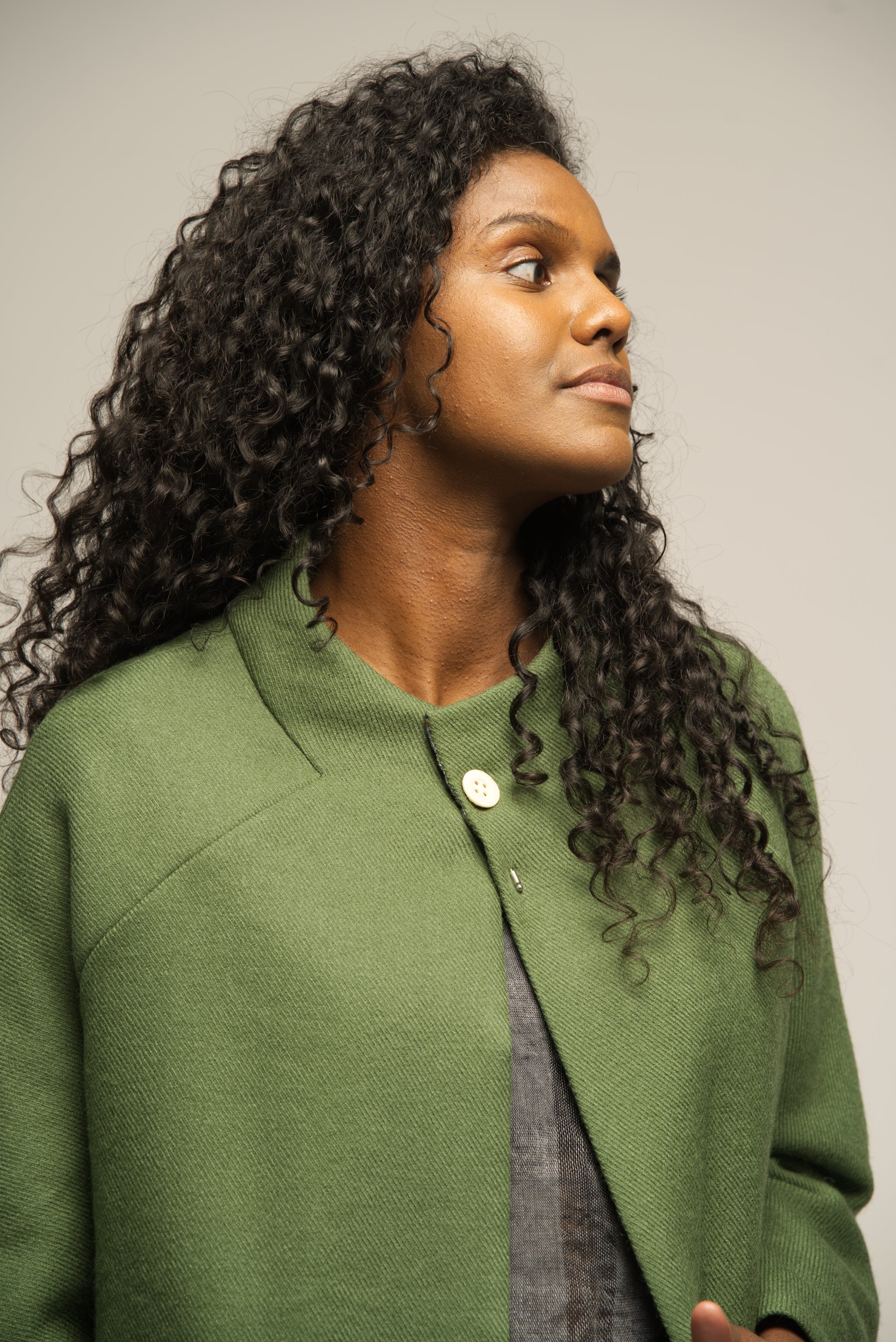 Pea Jacket - Green Wool