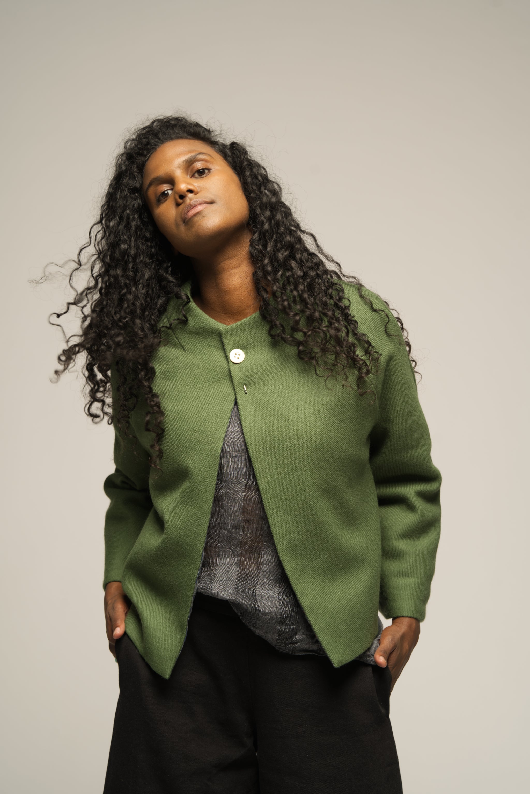Pea Jacket - Green Wool