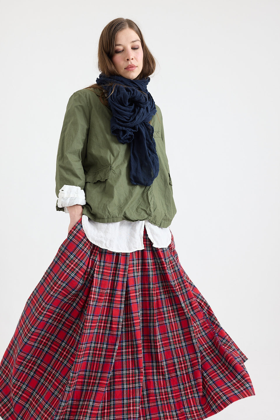 Soft Classic Scarf - Soft Linen Gauze - Navy
