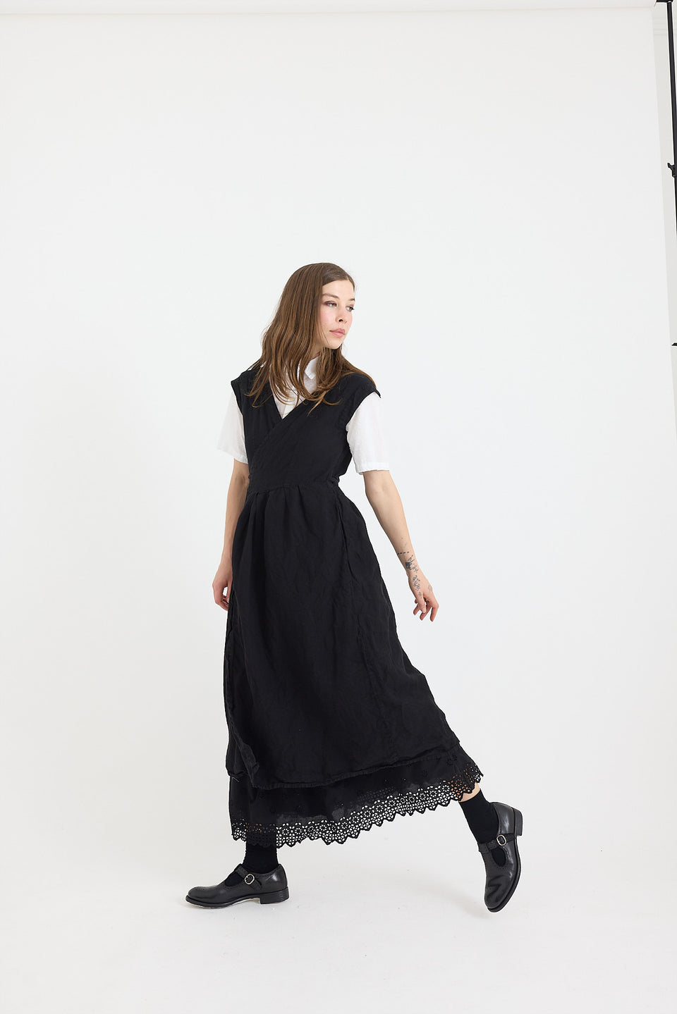 Azalea Skirt - Double Layer Cotton with Broderie Anglaise Hem