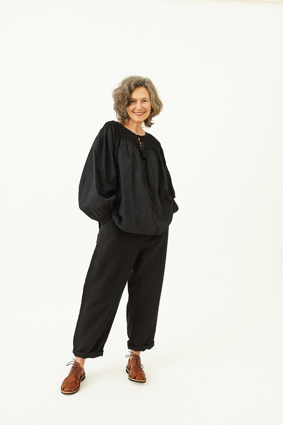 Murphy Tailored Pant Mid Weight Linen Black