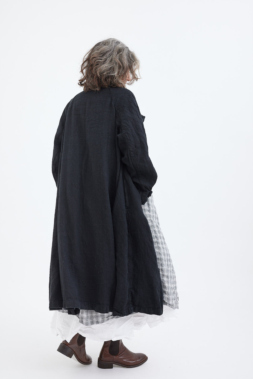 1915 Unisex Duster Jacket - Thick Linen - Black