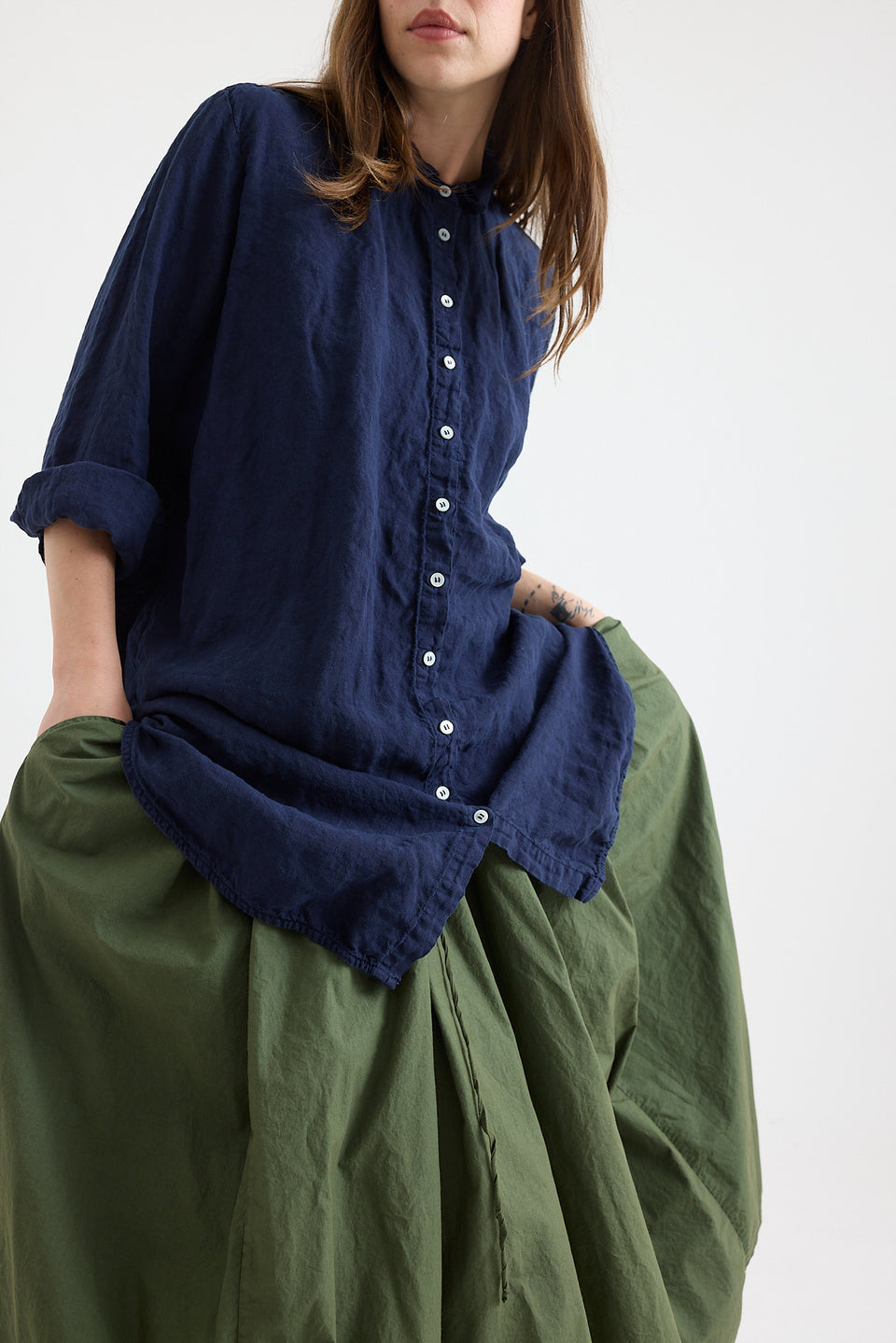 Manon Tunic - Classic Linen - Navy
