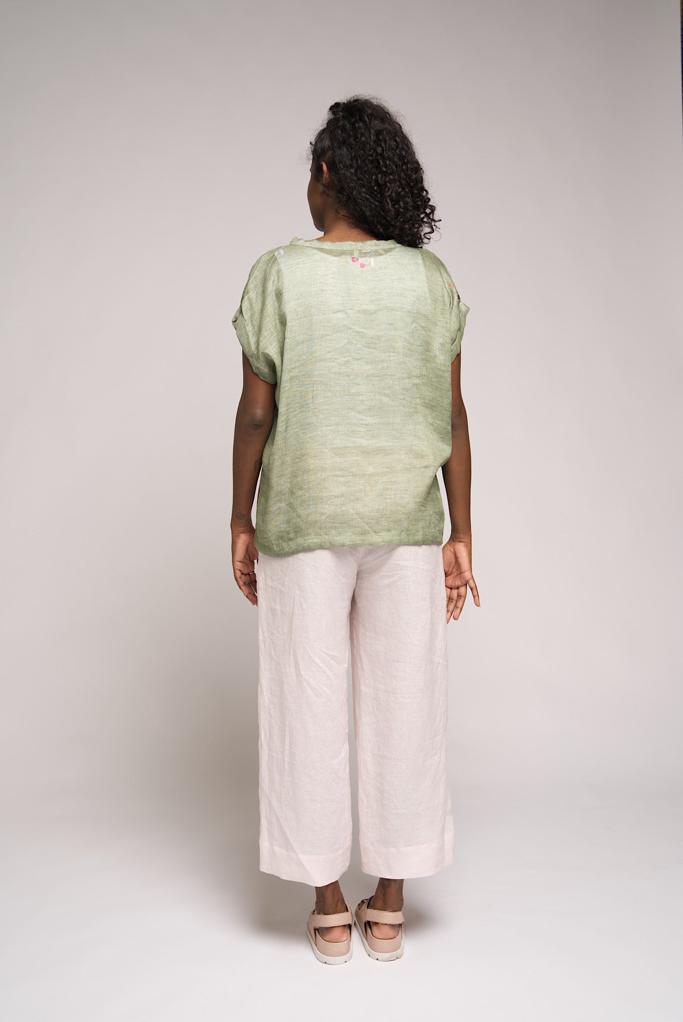 Alira Pant - Pink Linen