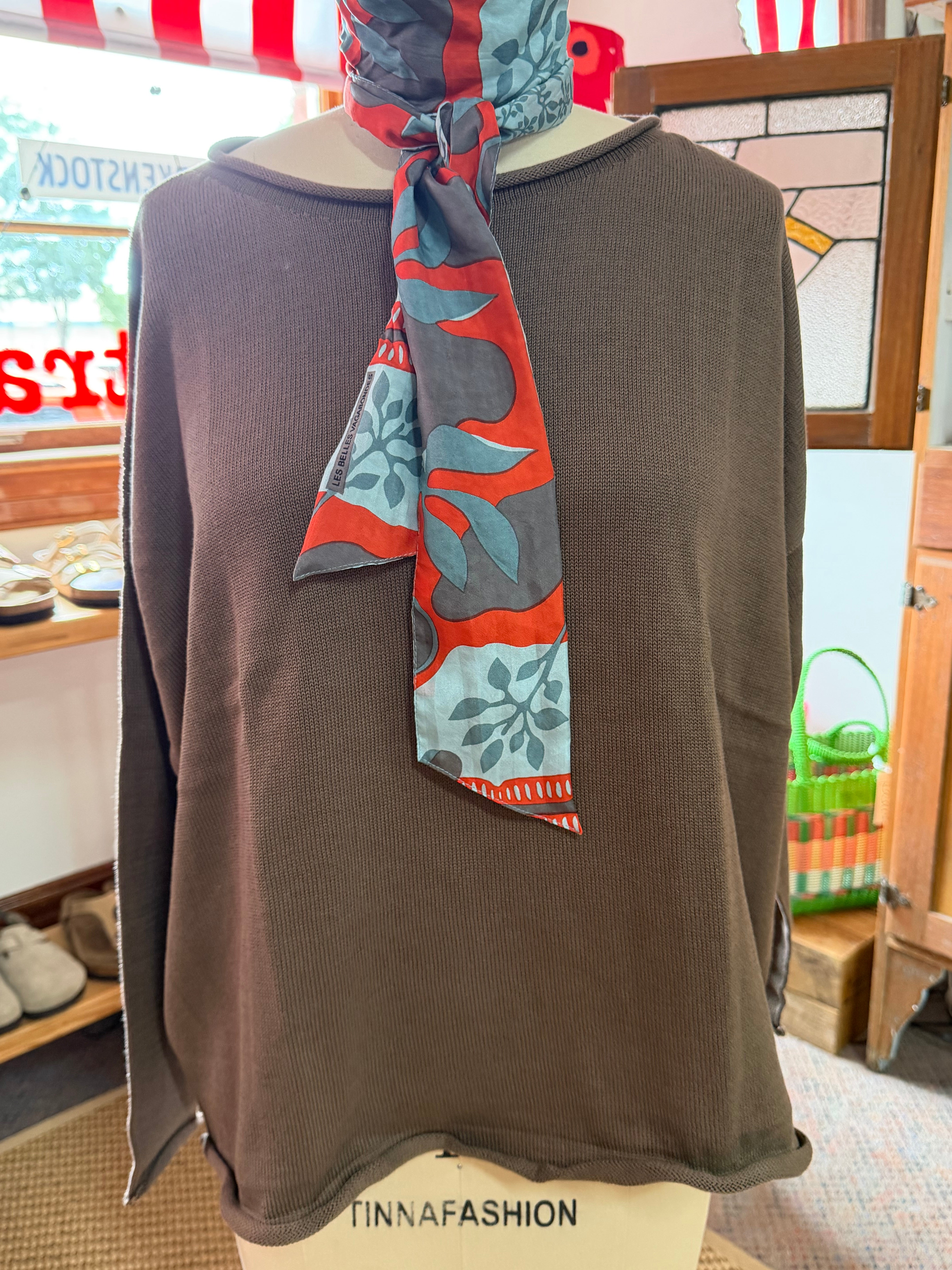 organic cotton curled edge knit - milo