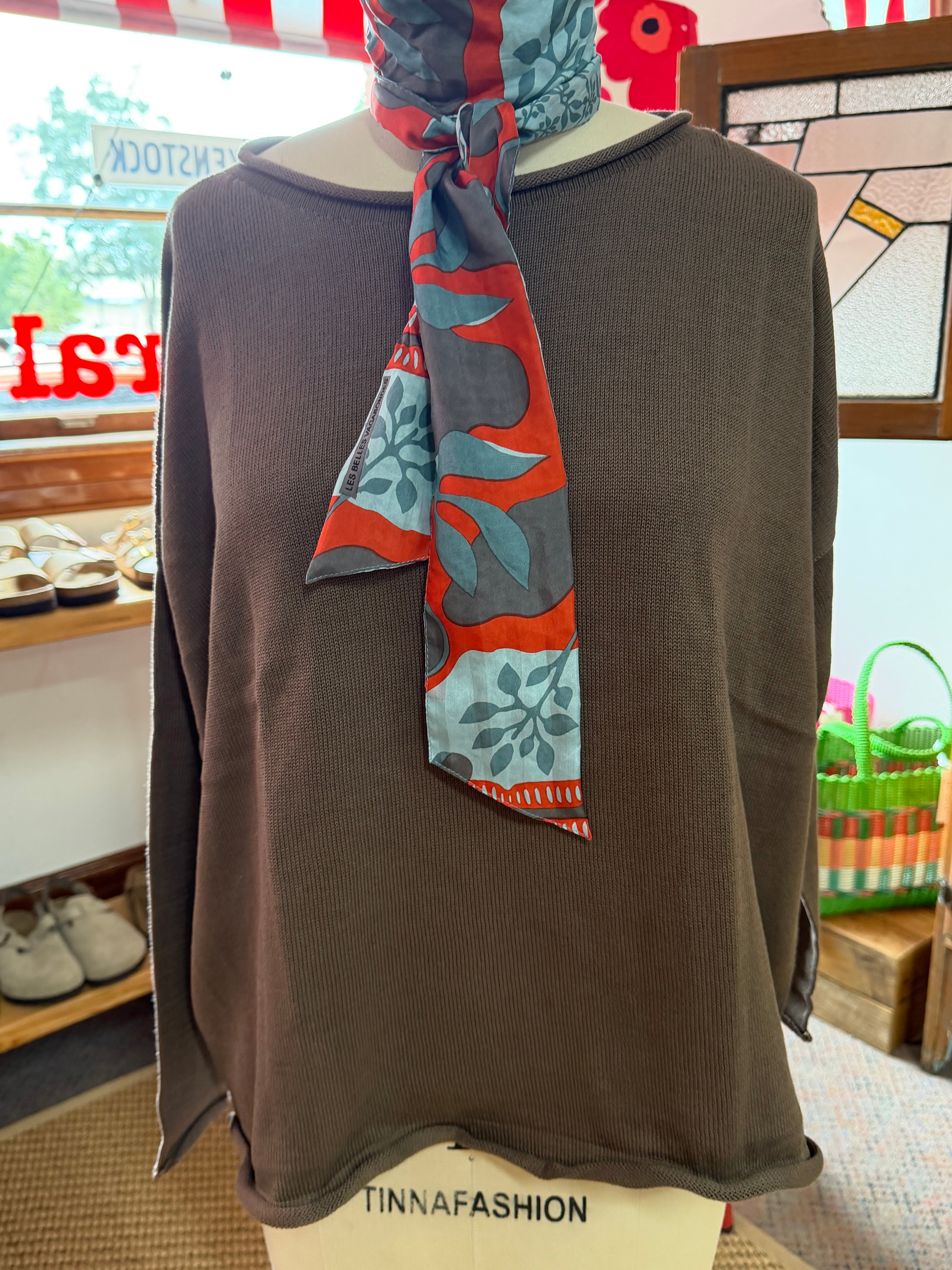 organic cotton curled edge knit - milo