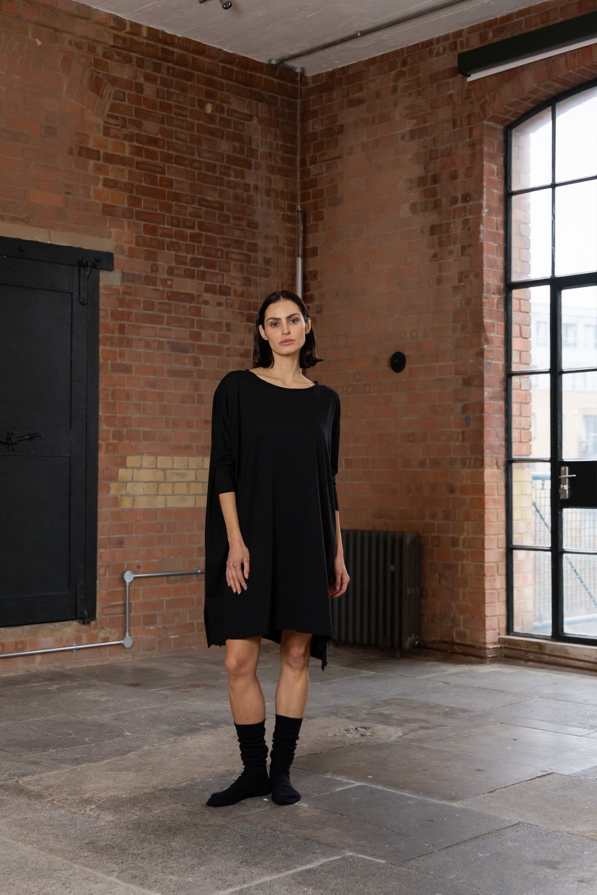 Sybil Long Tee - Cotton Black