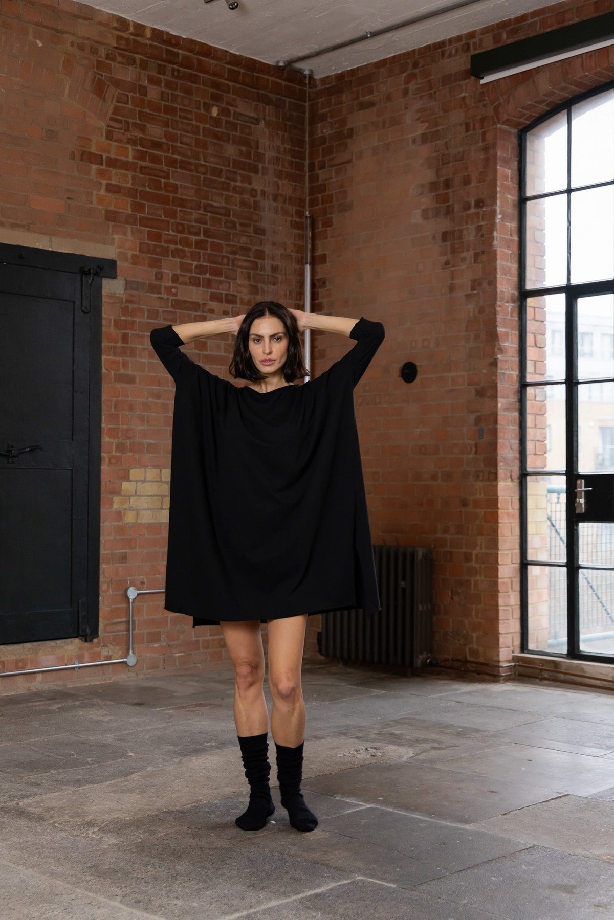 Sybil Long Tee - Cotton Black