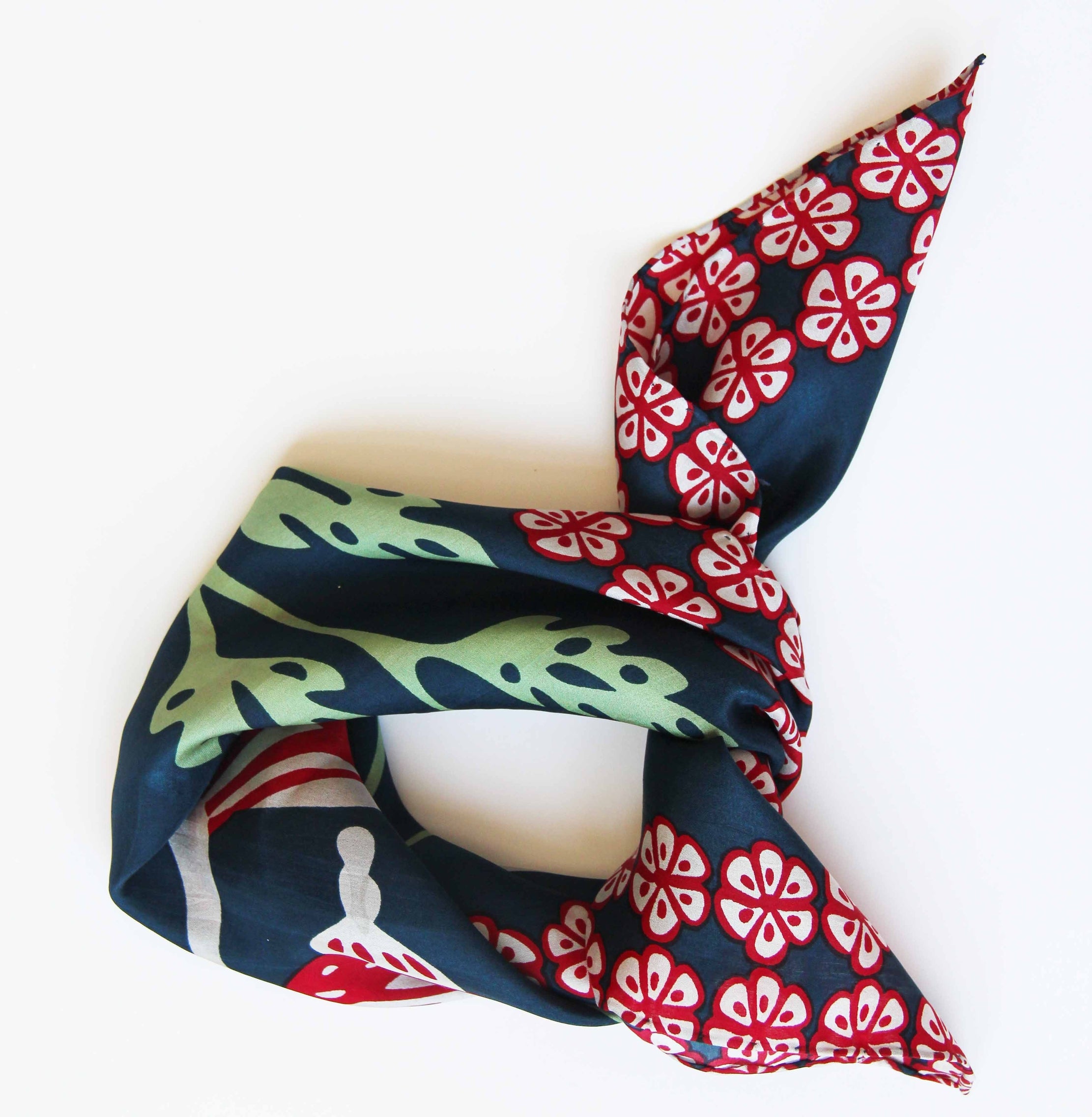 Silk scarf - Alice Marine Navy