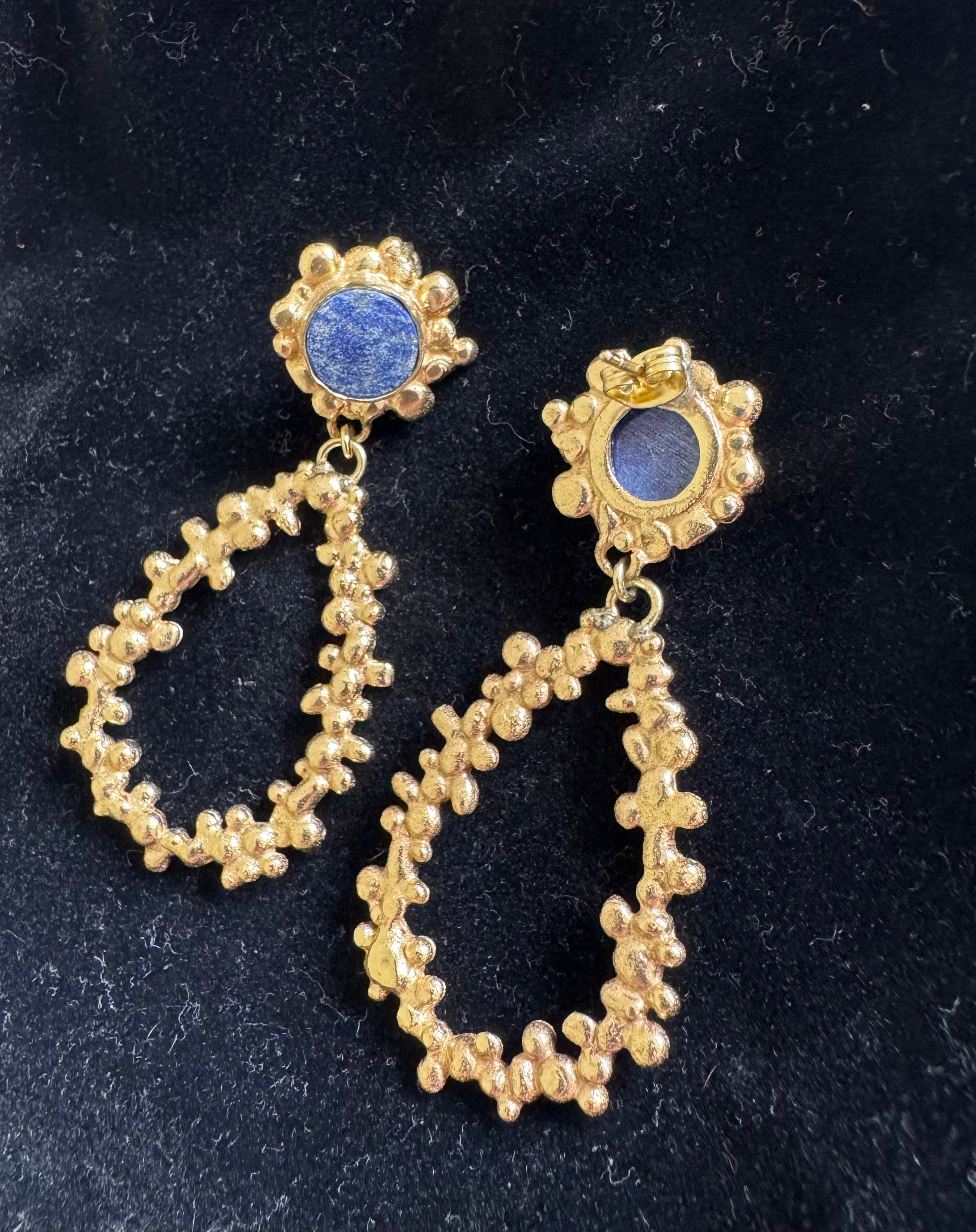 Pre-loved Husk Gold & Lapis earrings