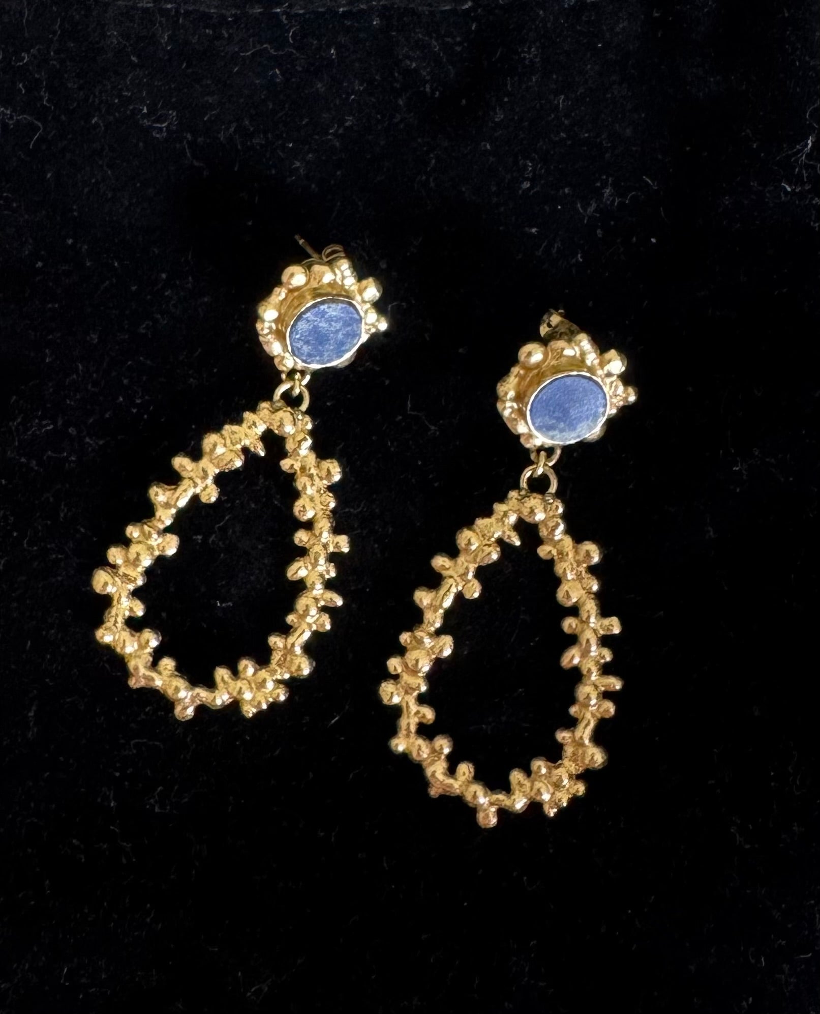 Pre-loved Husk Gold & Lapis earrings