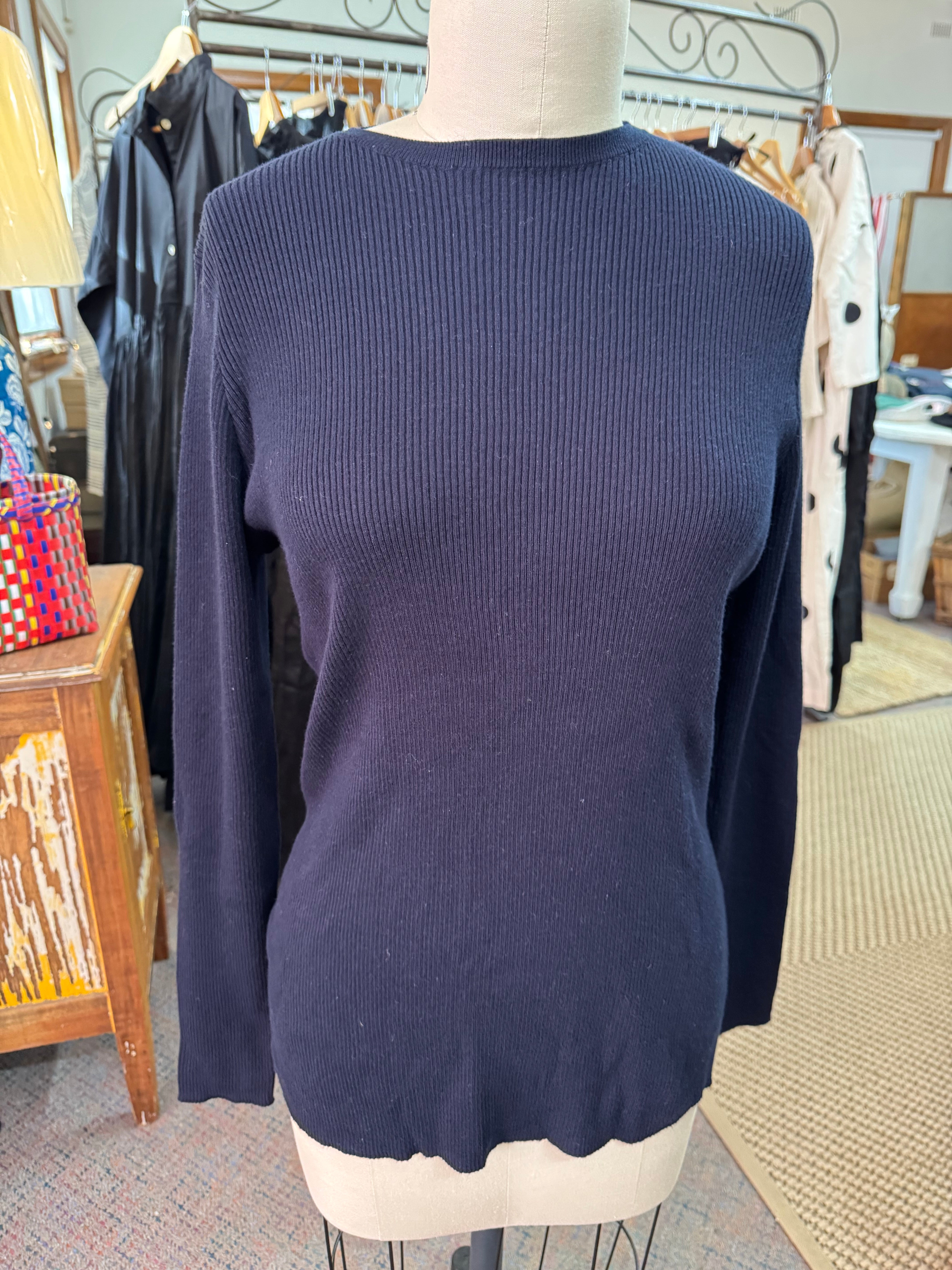 Pre-loved Alessandra cotton cashmere knit - navy