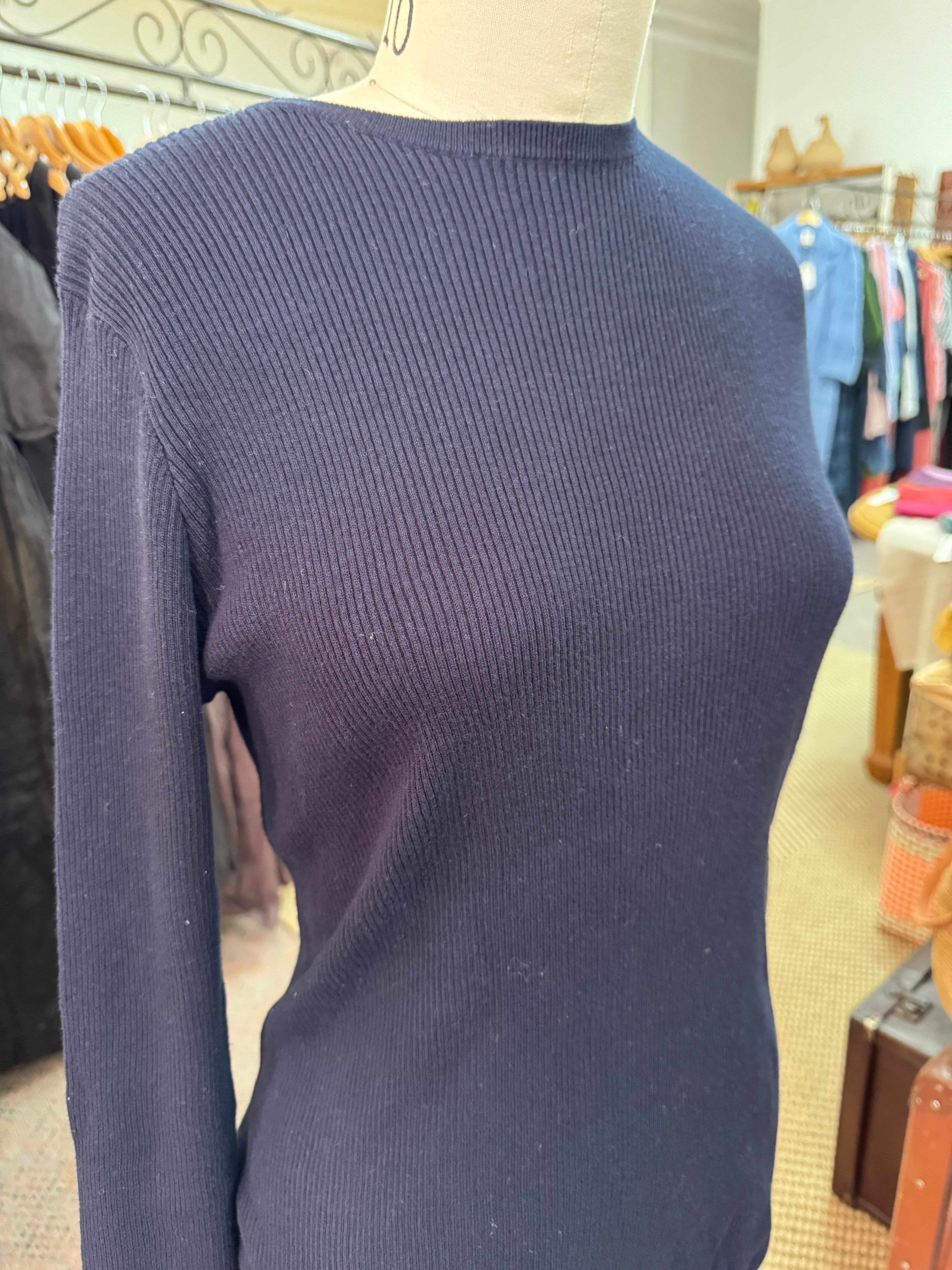 Pre-loved Alessandra cotton cashmere knit - navy
