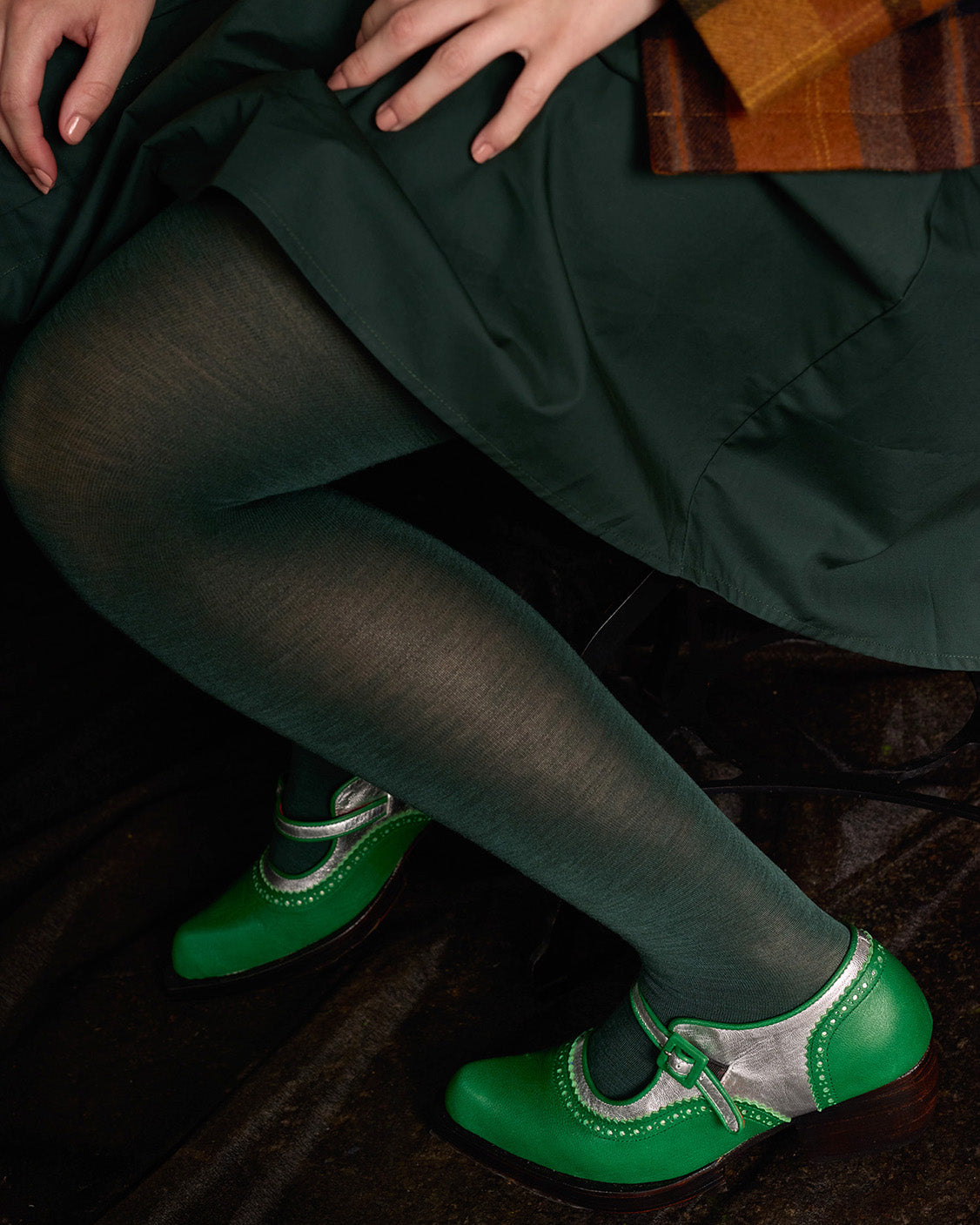 Merino Wool Tights - Luxe Green
