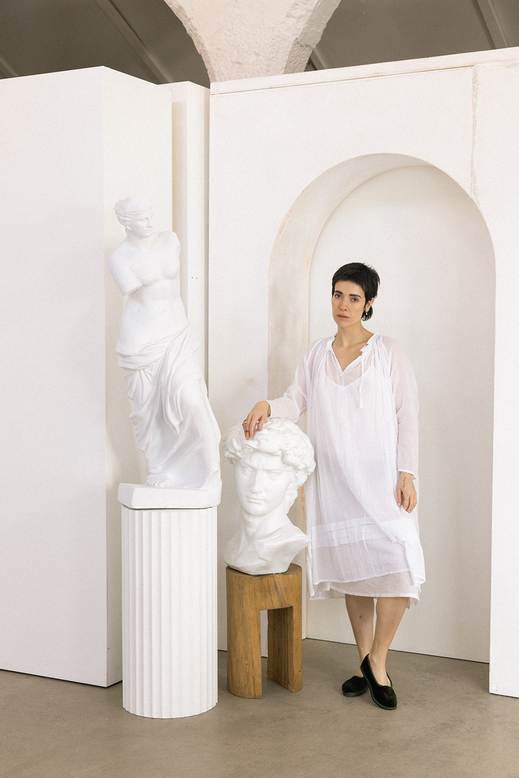 Tansy Raglan Sleeve Dress Cotton Voile - White