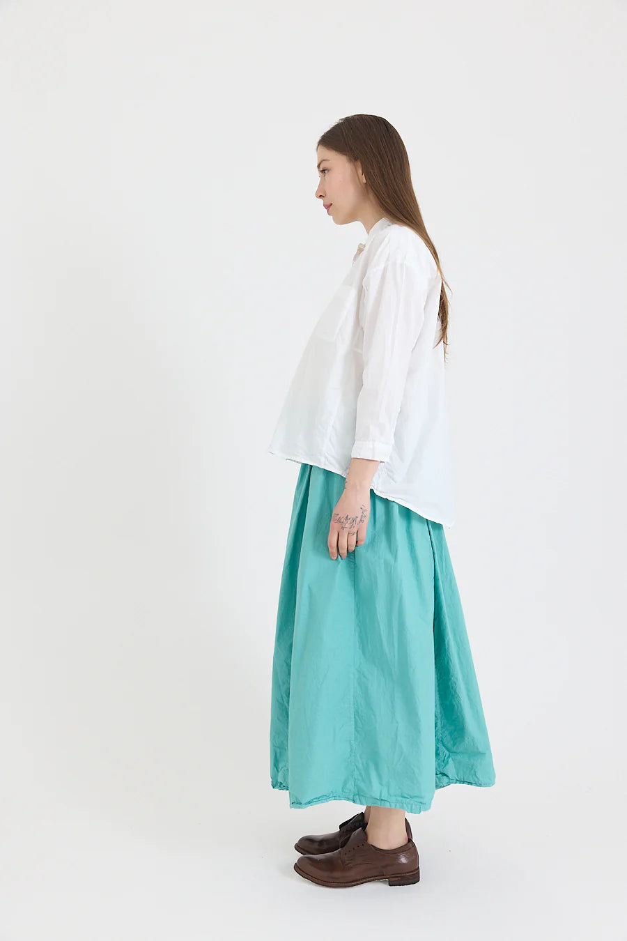 Ulla Skirt - cotton poplin - Duck Egg Blue