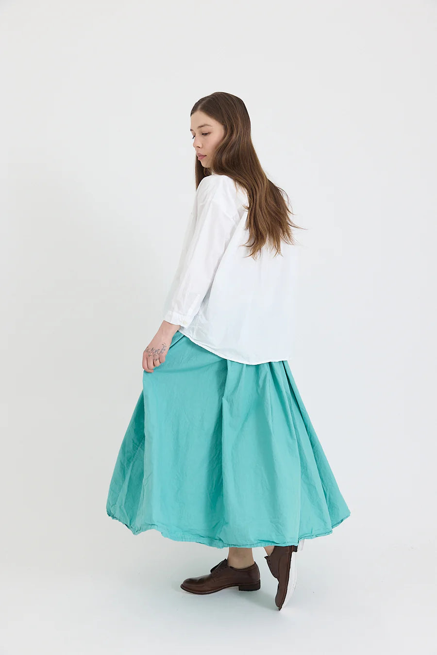 Ulla Skirt - cotton poplin - Duck Egg Blue