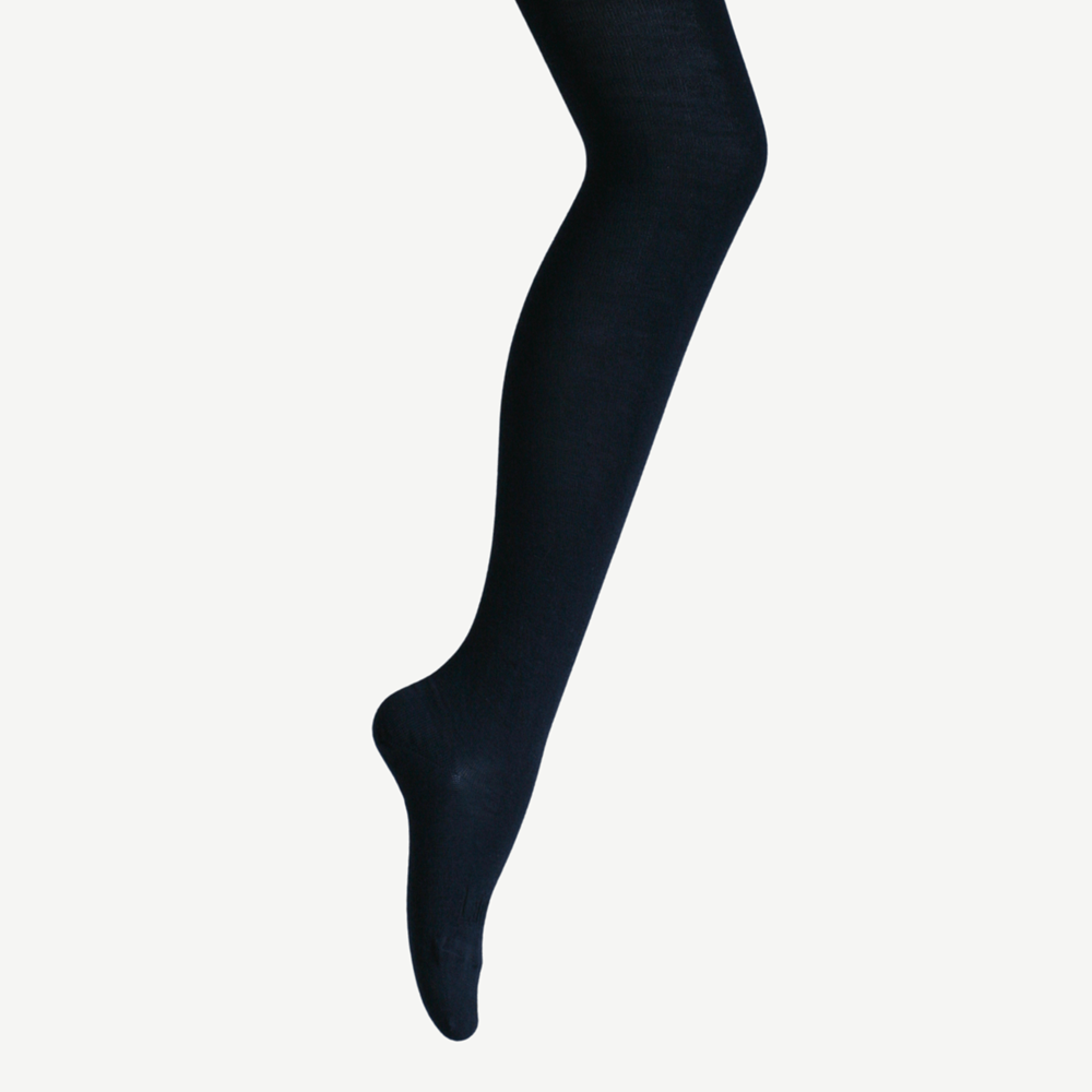 Merino Wool Flat Knit Essential Tights - Navy