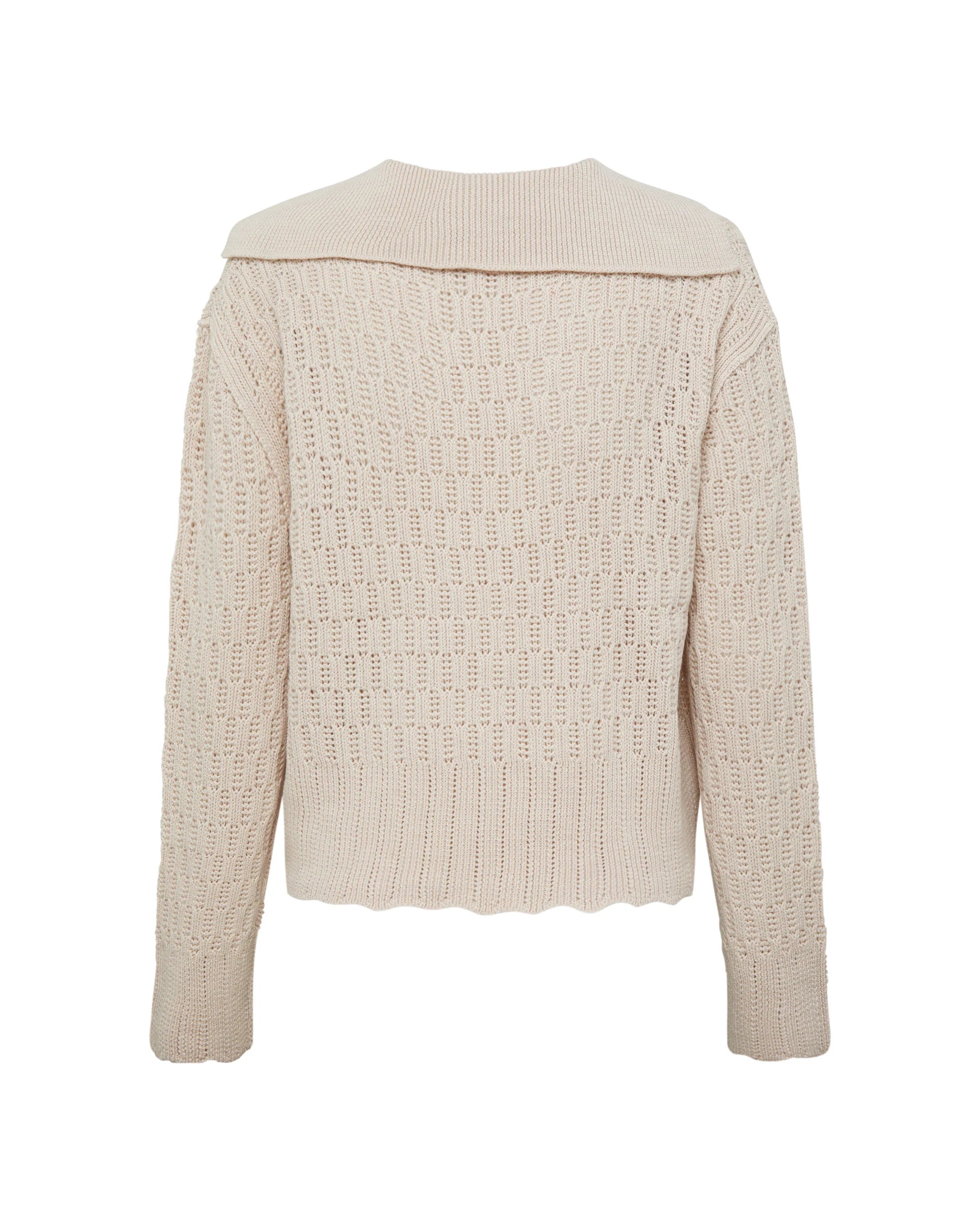 CORDED RIB SAILOR COLLAR SWEATER - oat
