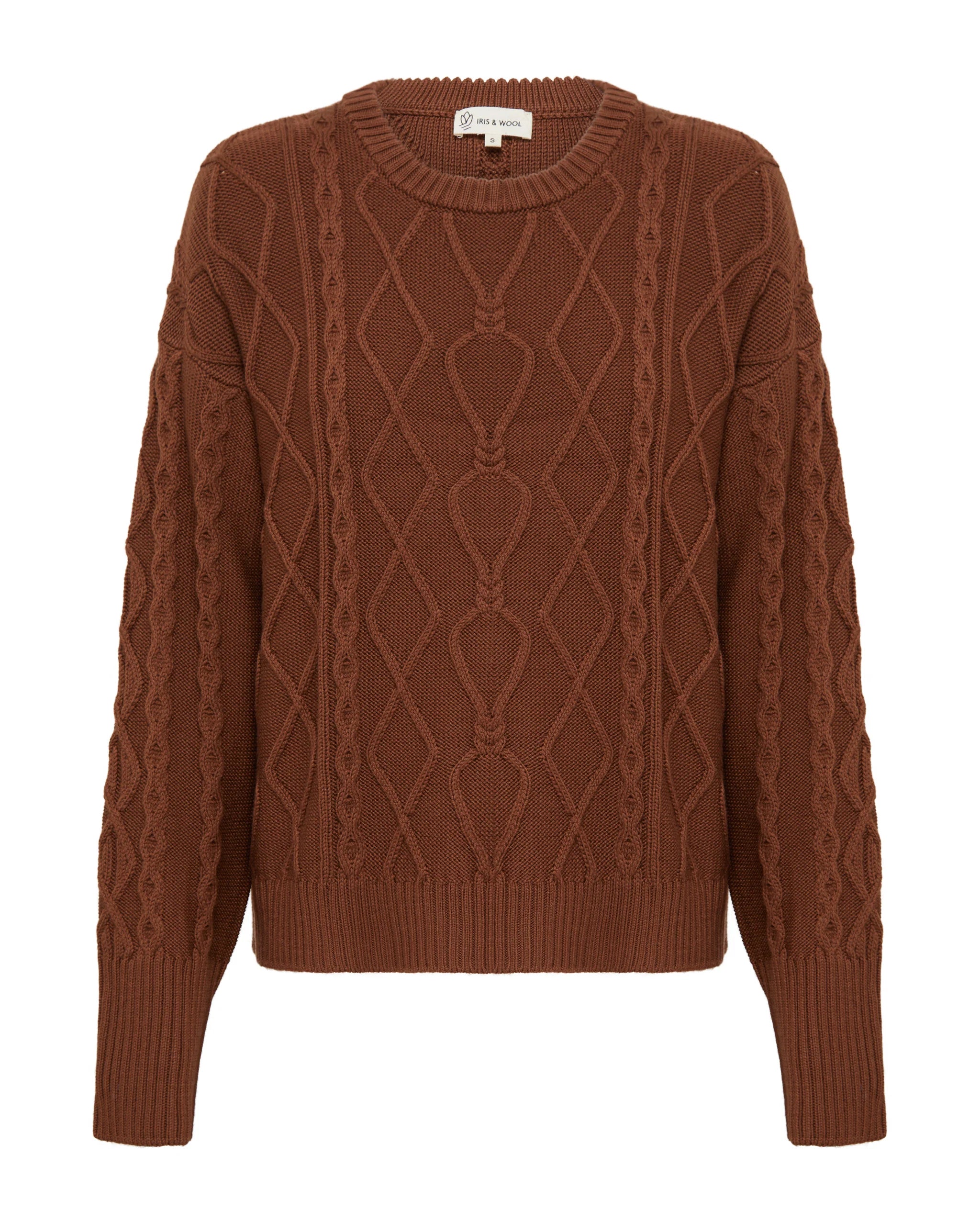 Heart Cable Sweater - Walnut