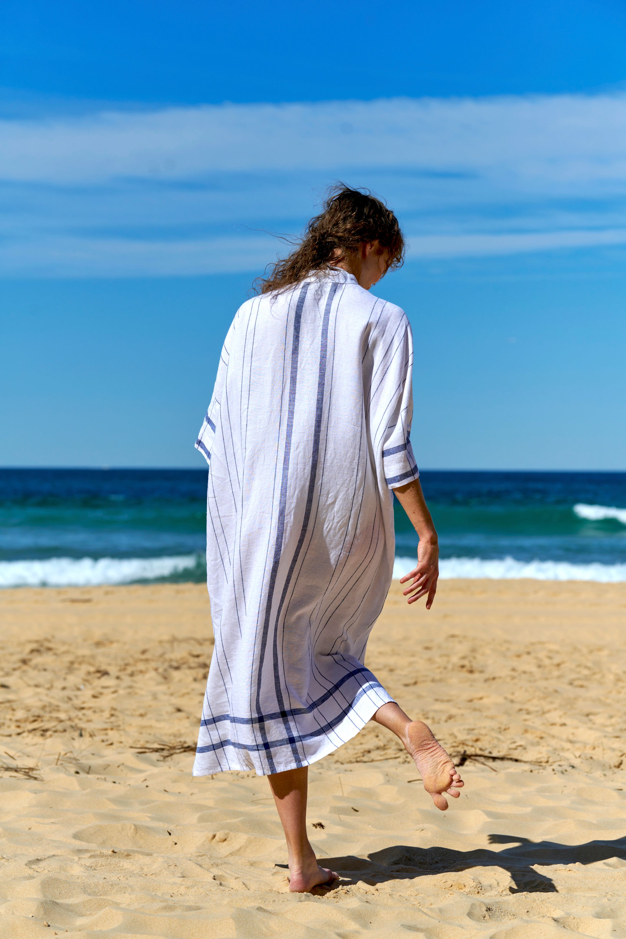 Pocket Shirtmaker Plaid Linen White
