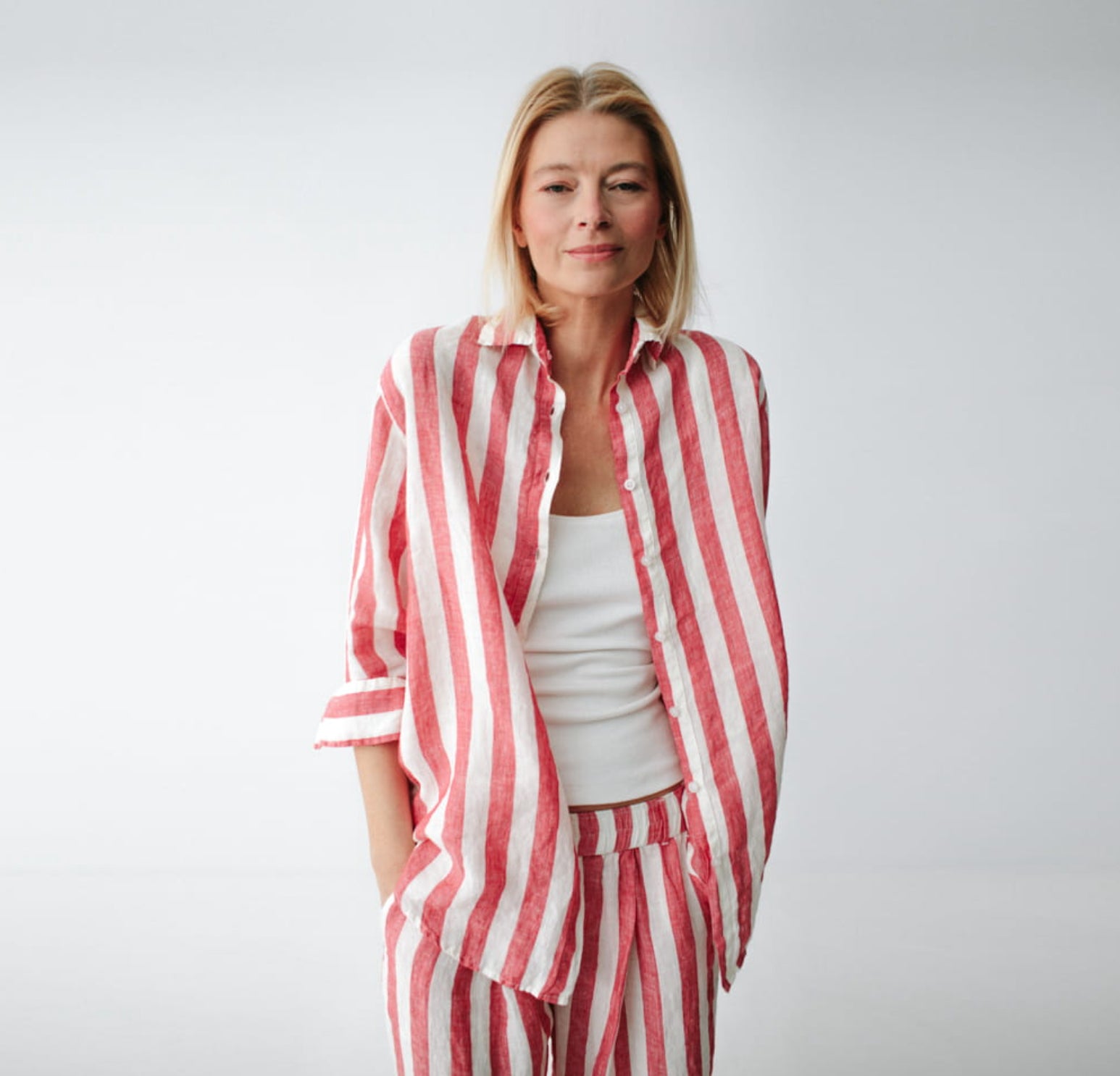 Kimi Striped Shirt Red