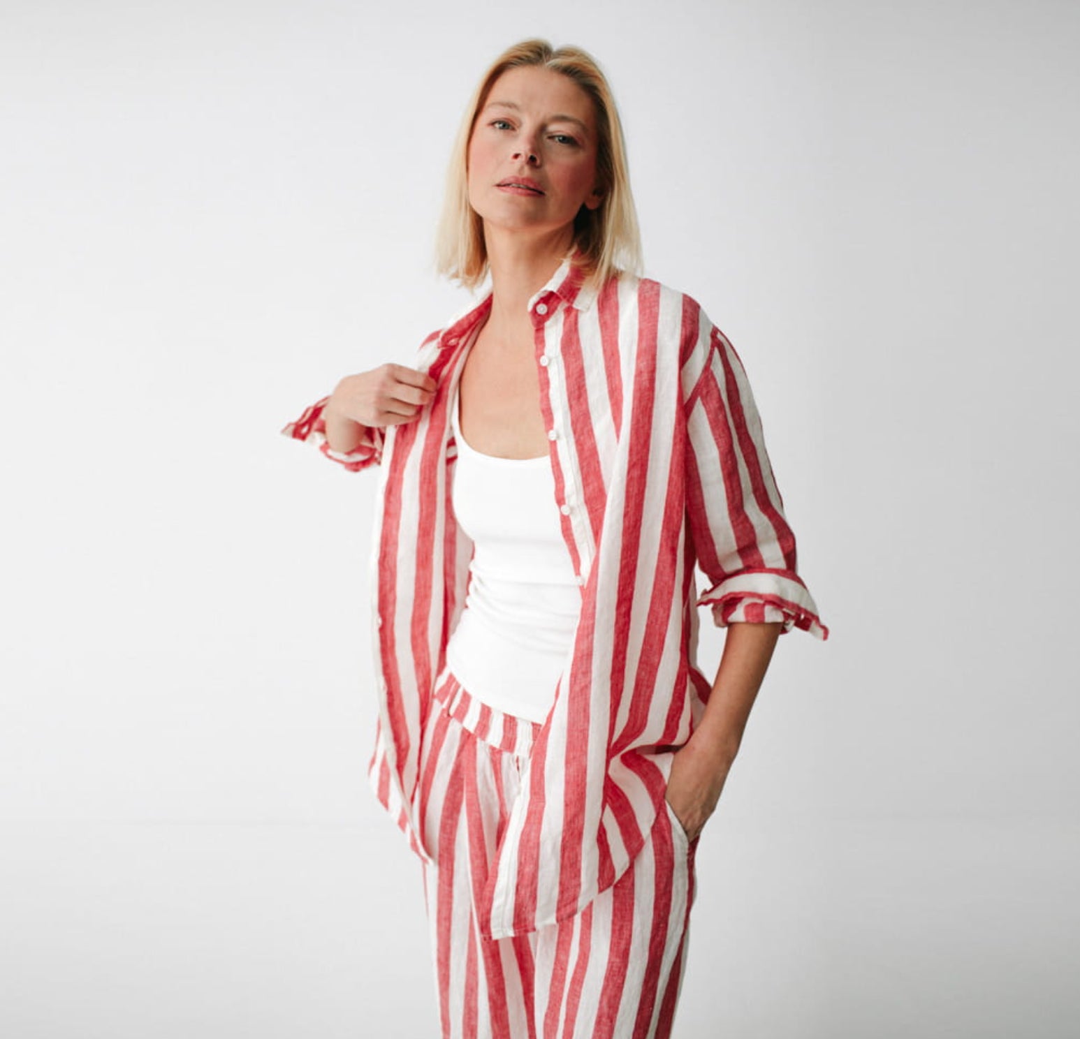 Kimi Striped Shirt Red