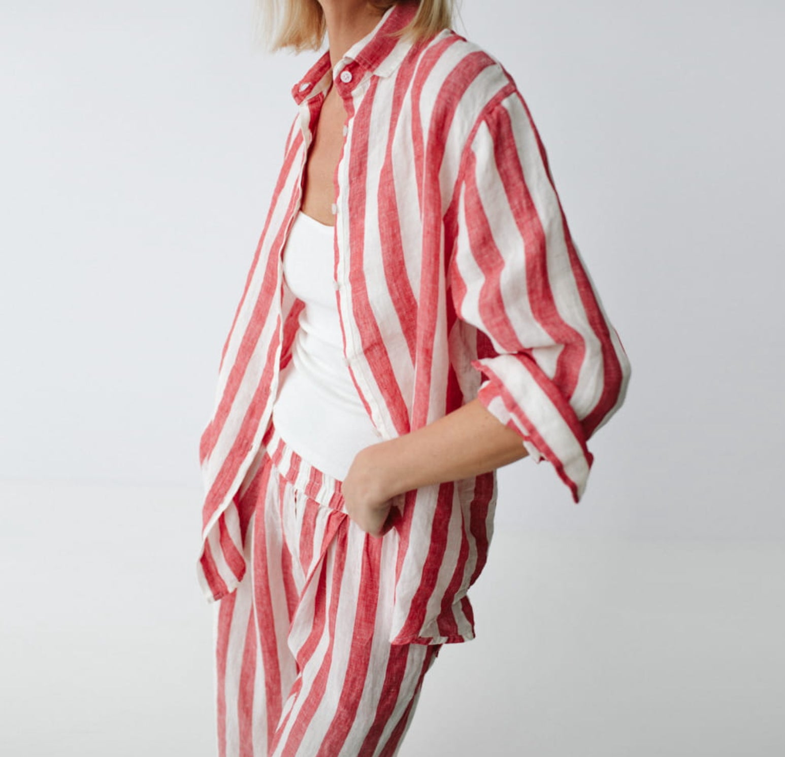 Kimi Striped Shirt Red