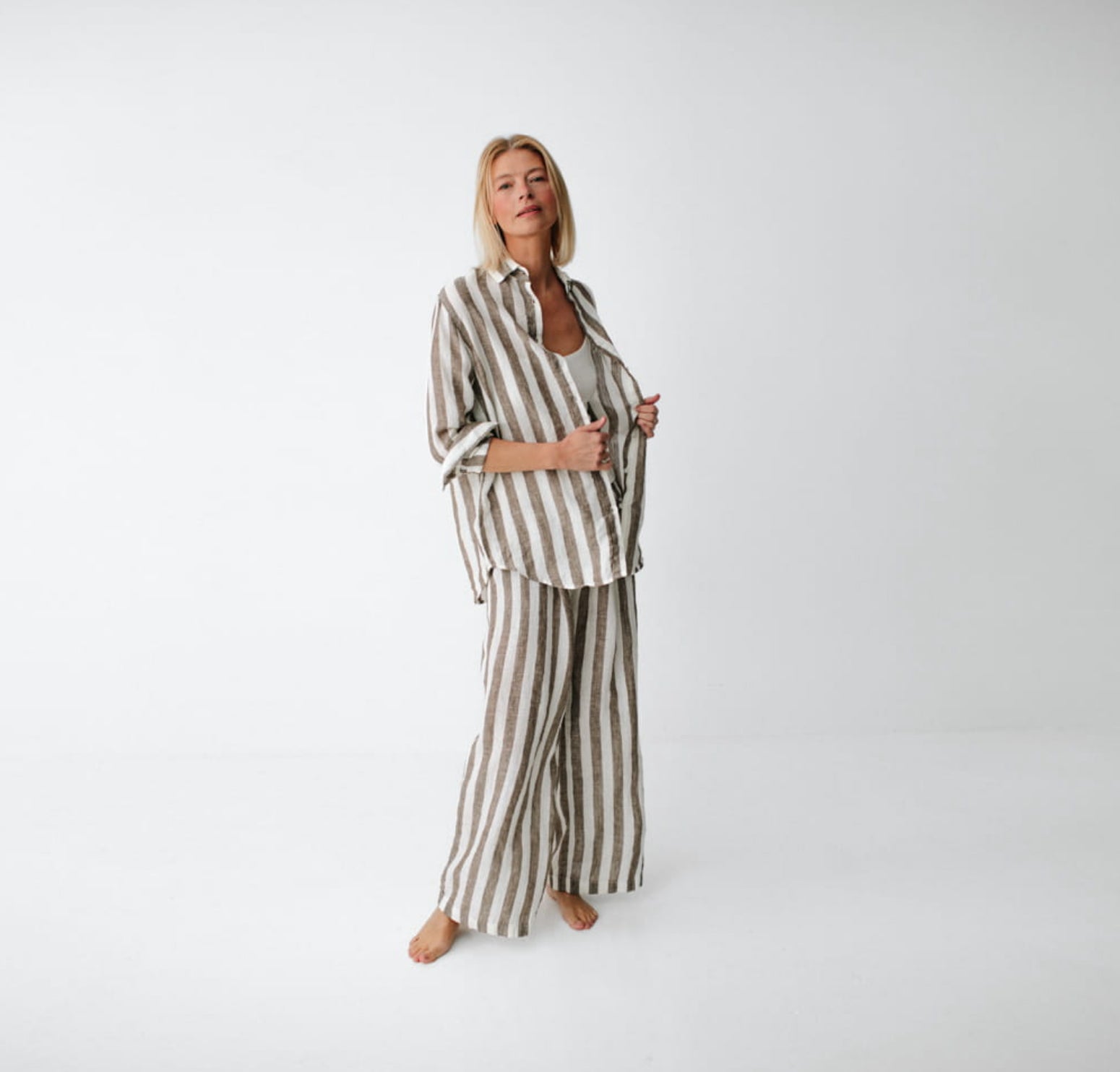 Kimi Striped Shirt Brown