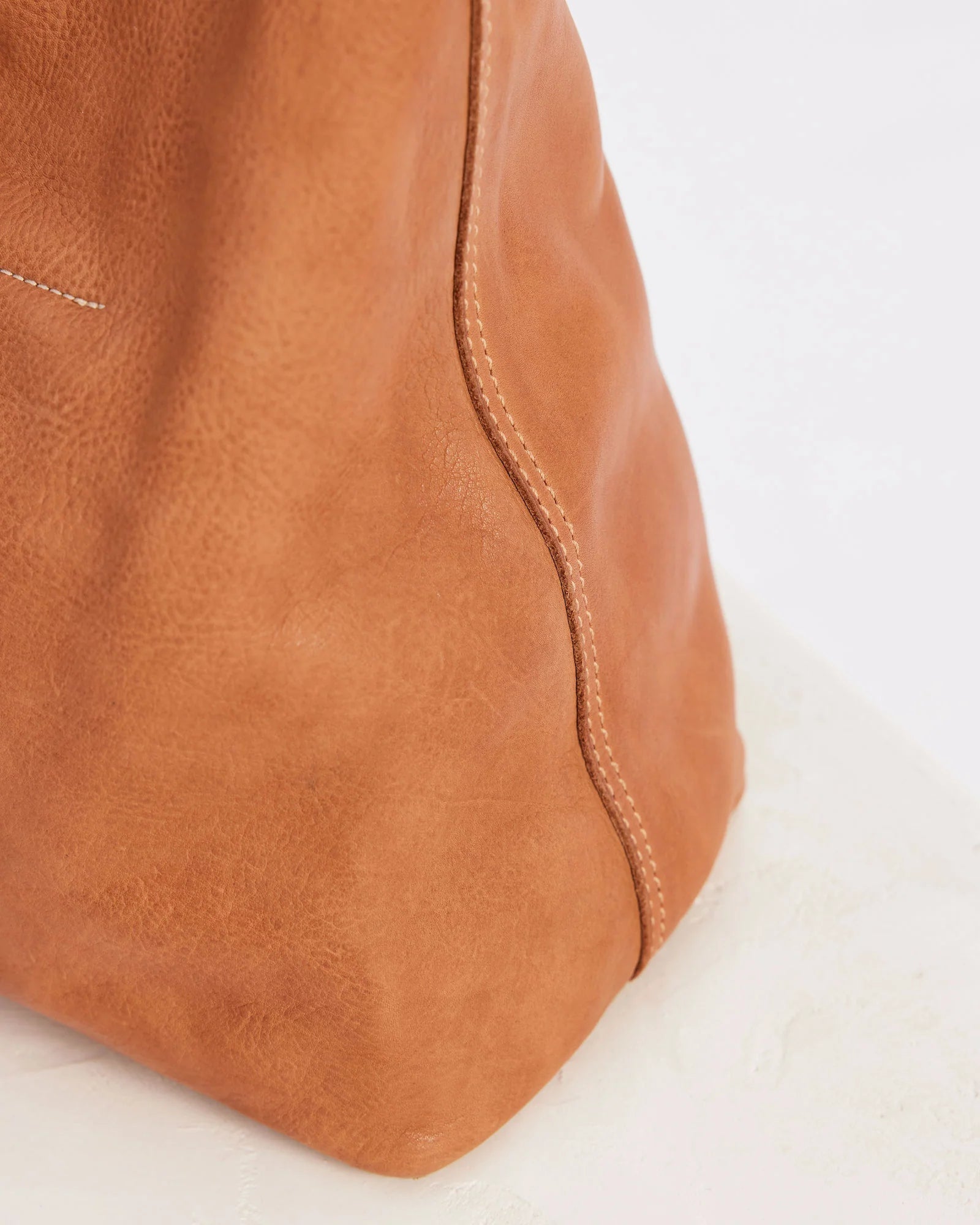 Unlined Slouchy Bag - Tan