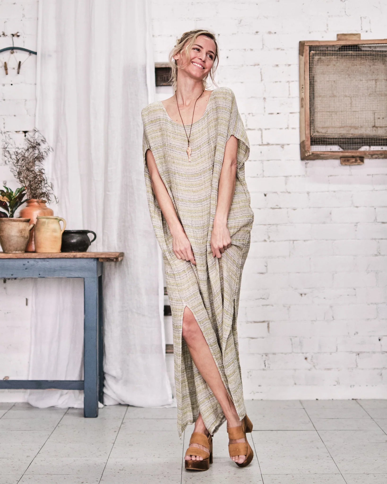 Vestito Giacinto - Tela Sedano Naturale