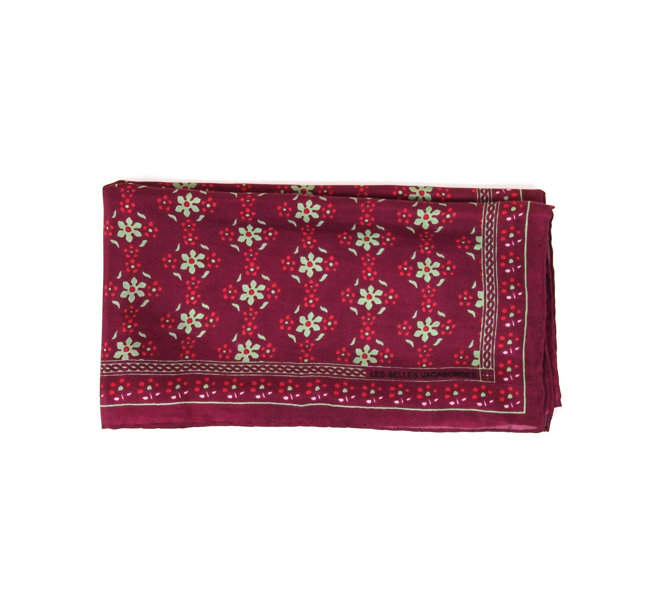 Silk scarf - Mini Natasha Bordeaux