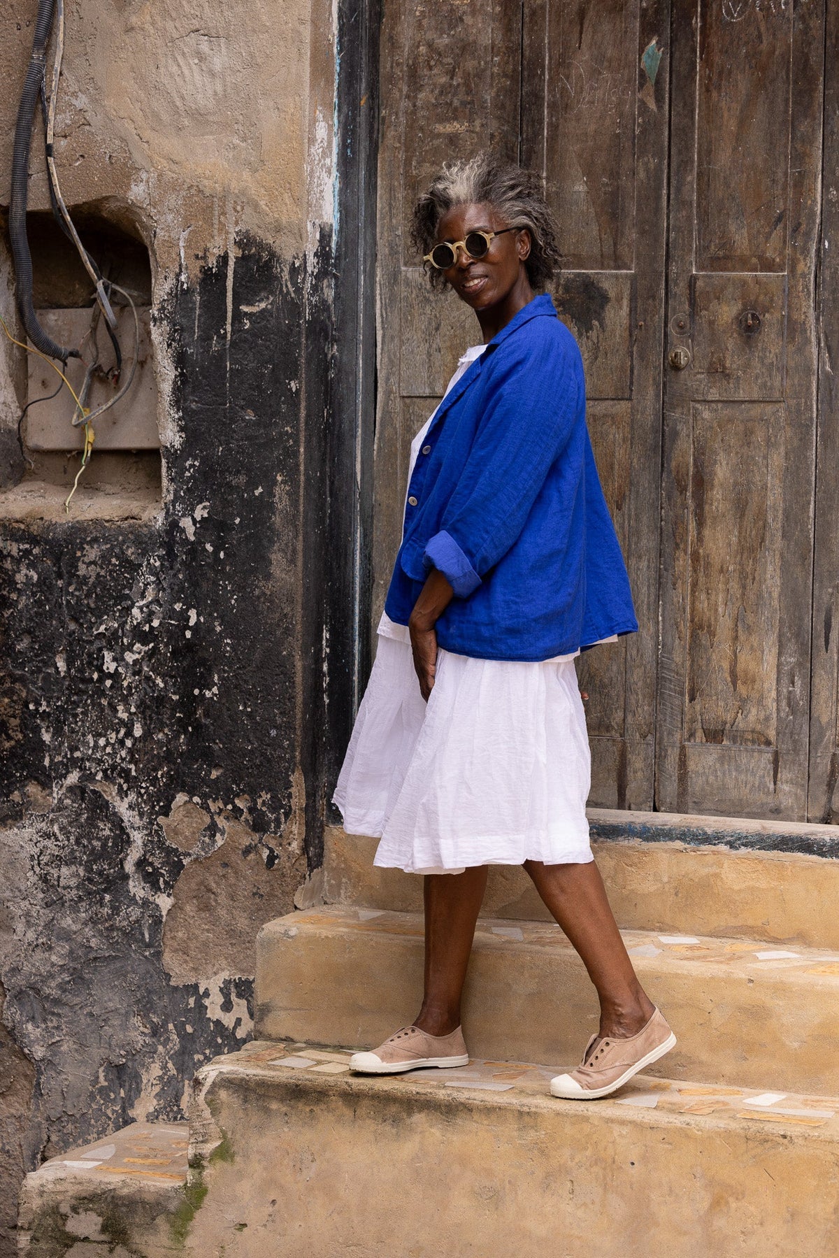 Baridi Jacket - Linen - Cobalt