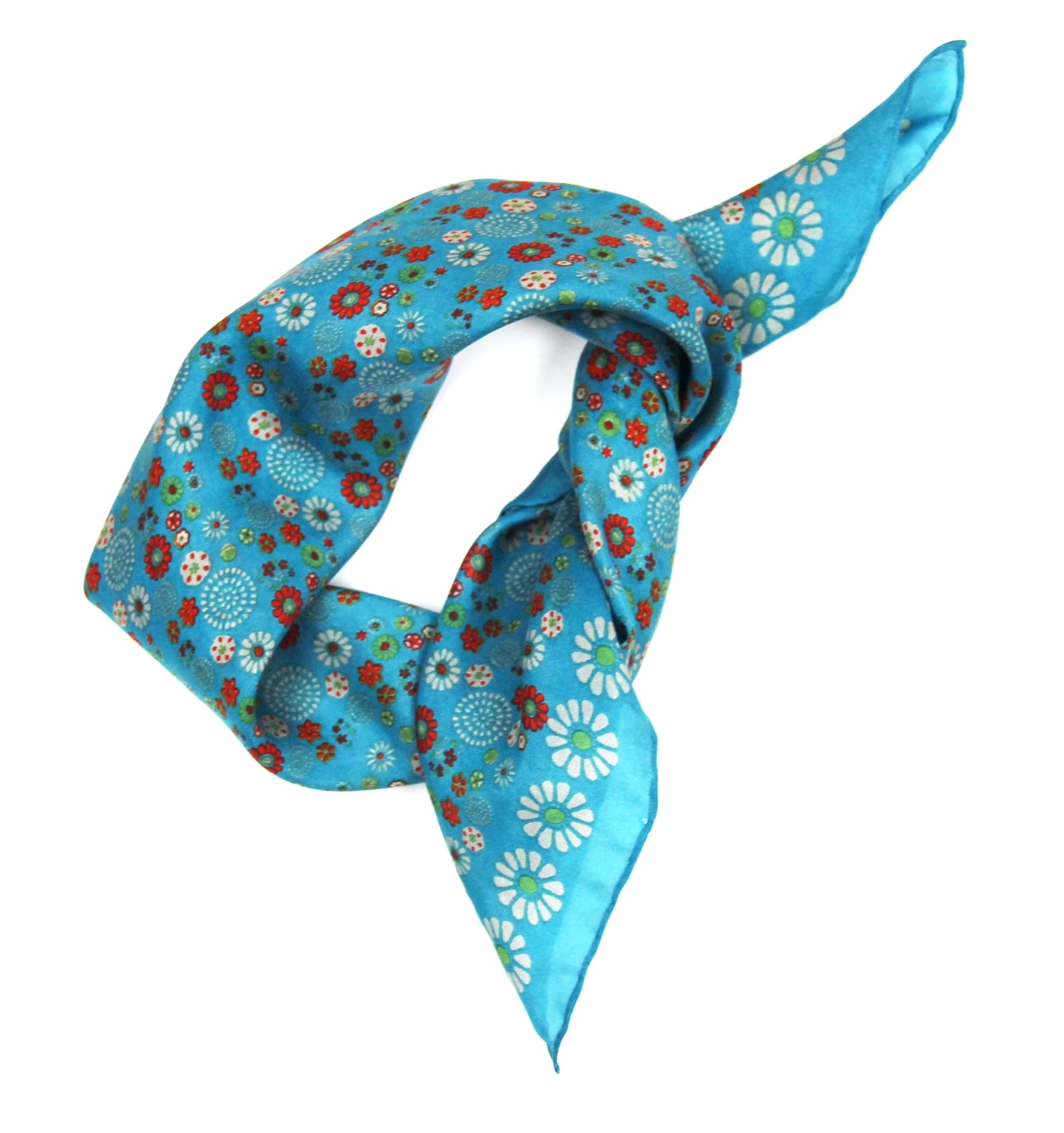 Silk scarf - Mini Hanami Turquoise