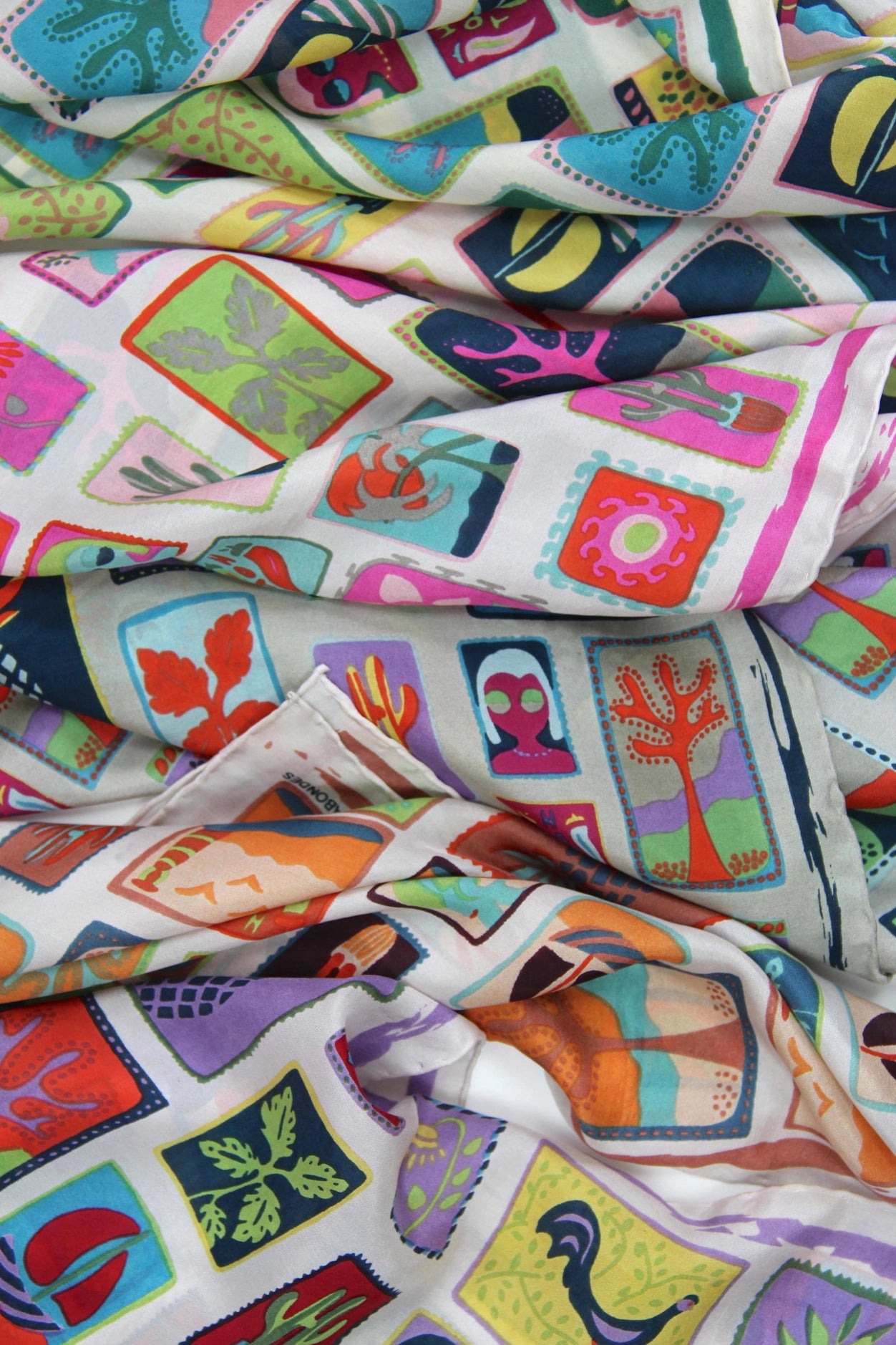 Silk scarf - Mini Vert Postcard