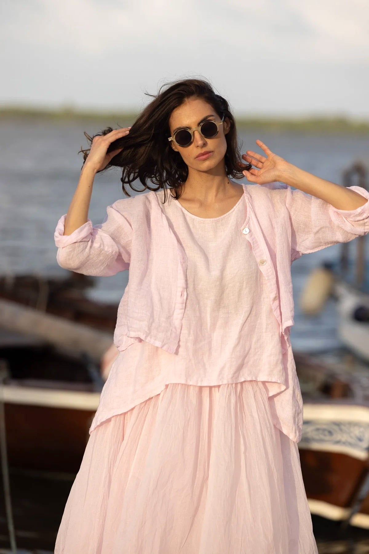 Doto Jacket - Gauze Linen - Pink