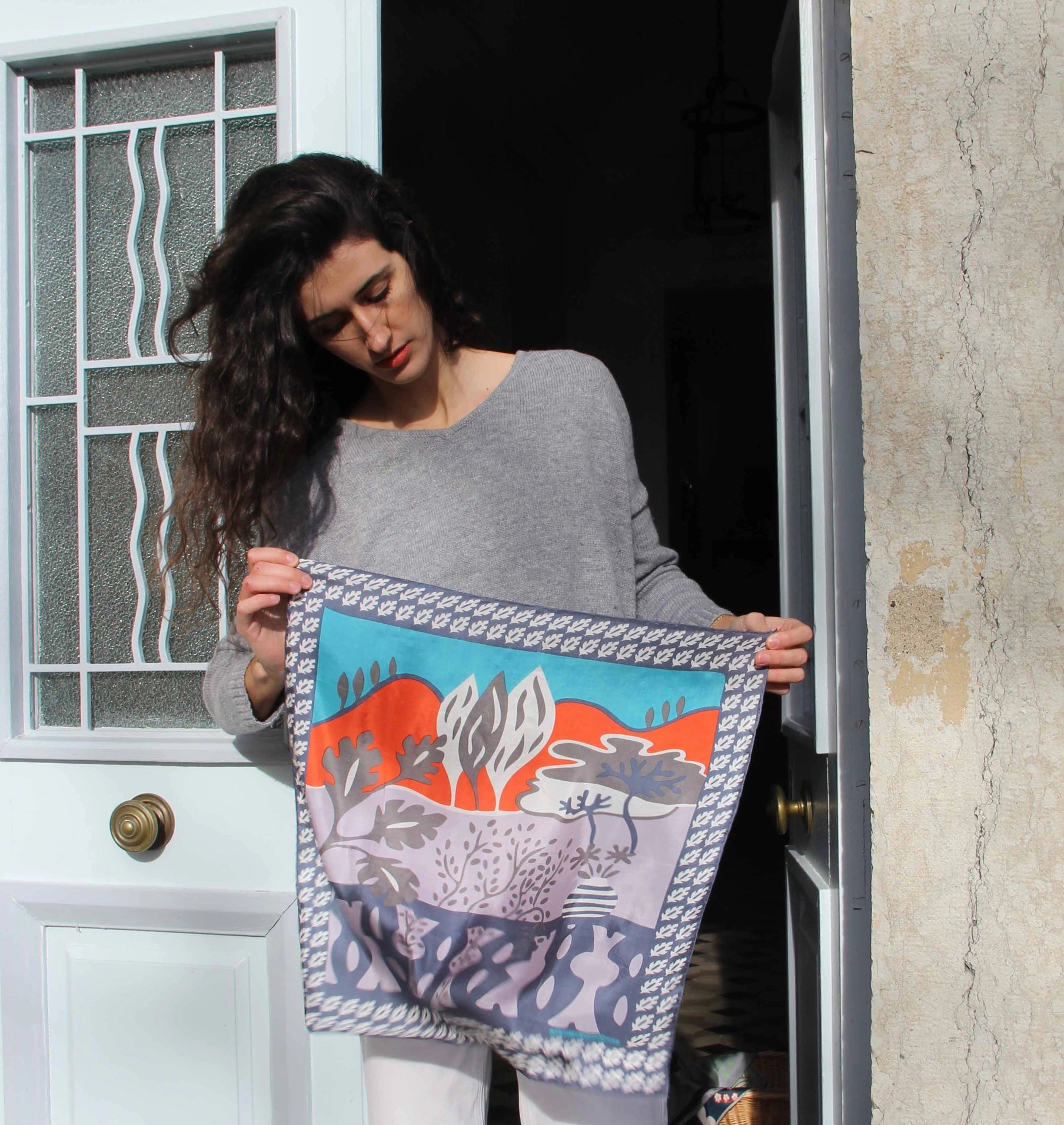 Silk scarf - Tuscany Orange