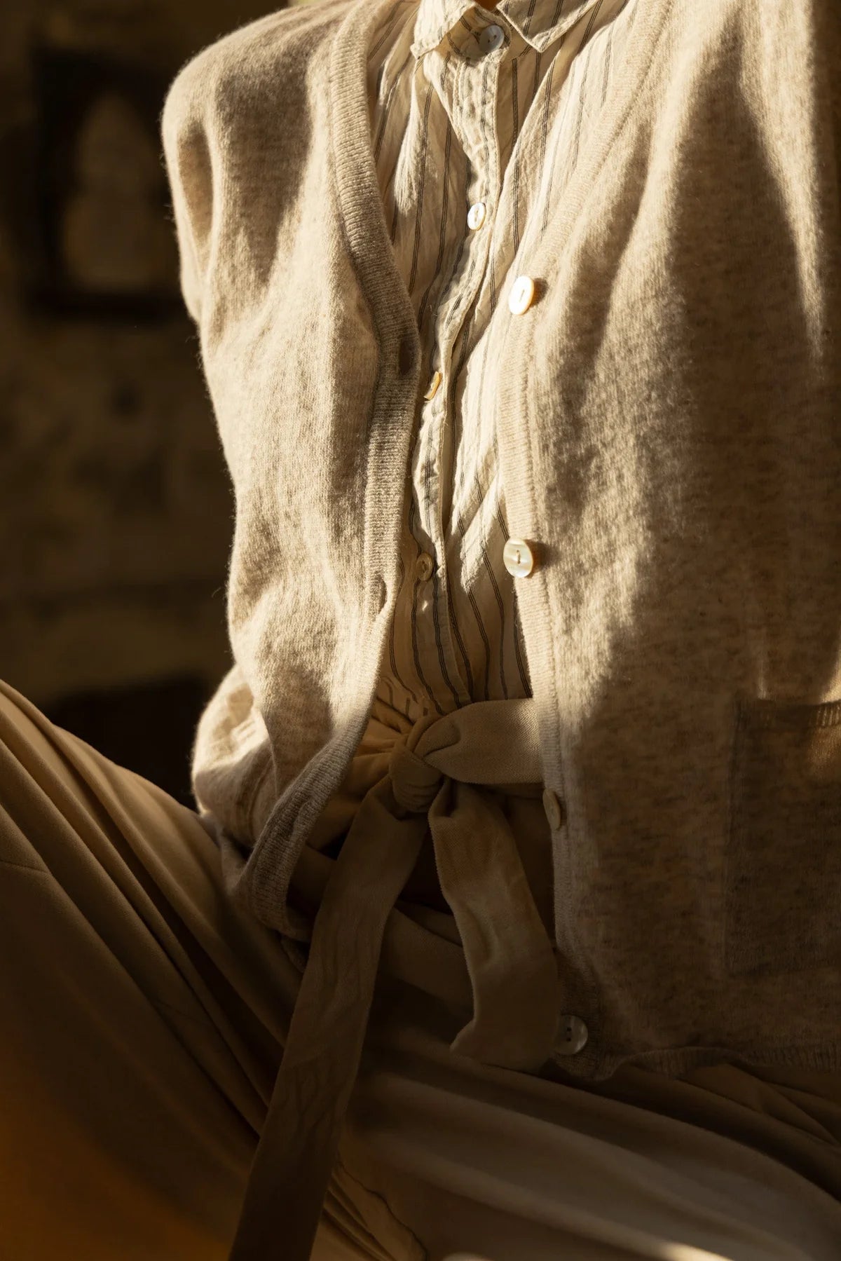 Freya Cardigan Wool - Oatmeal