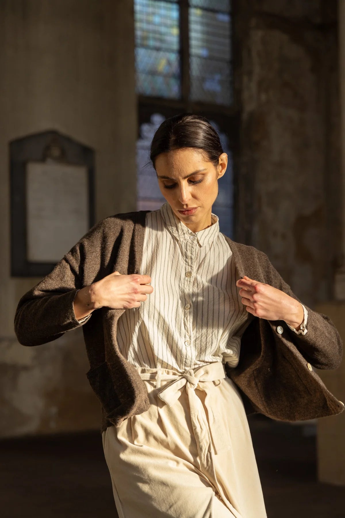 Freya Cardigan Wool - Chocolate