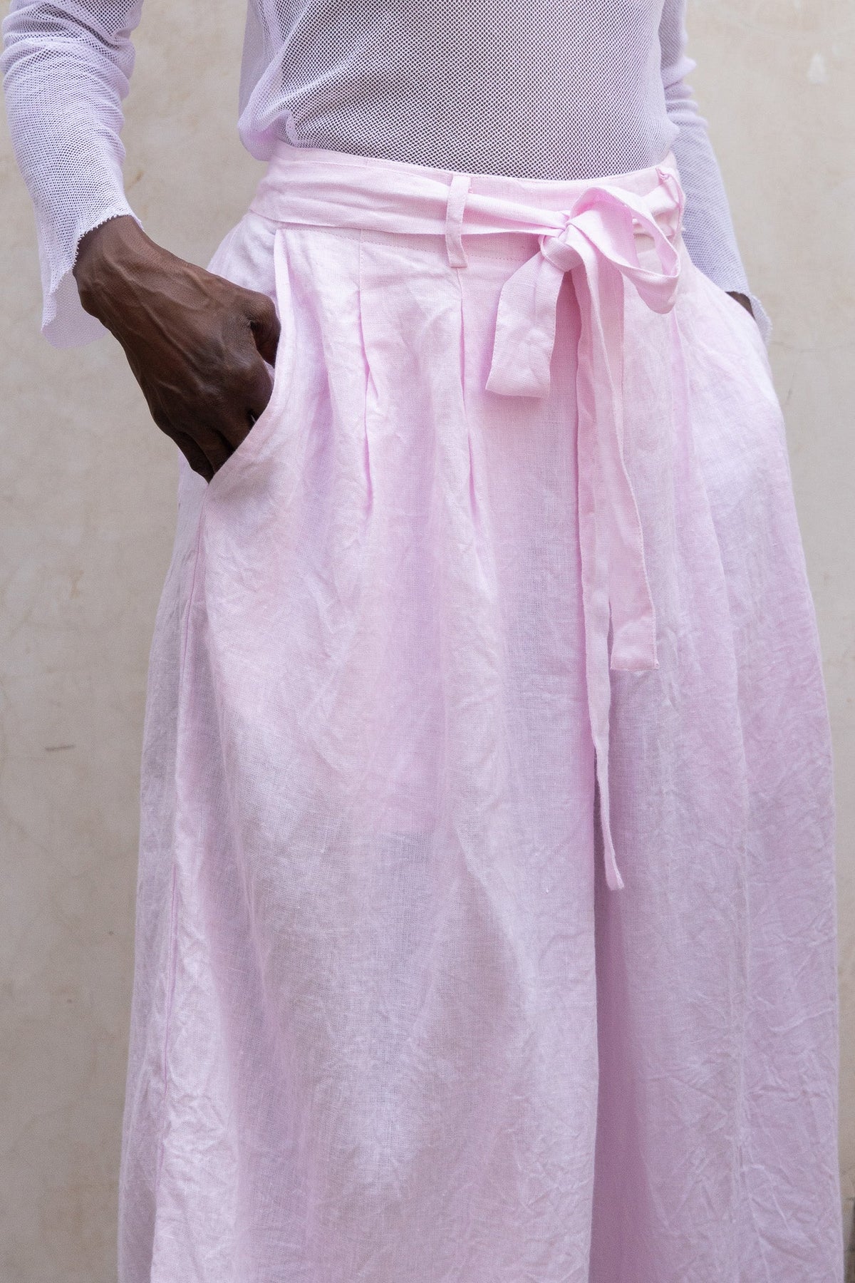 Harriet Trousers - Linen - Pink