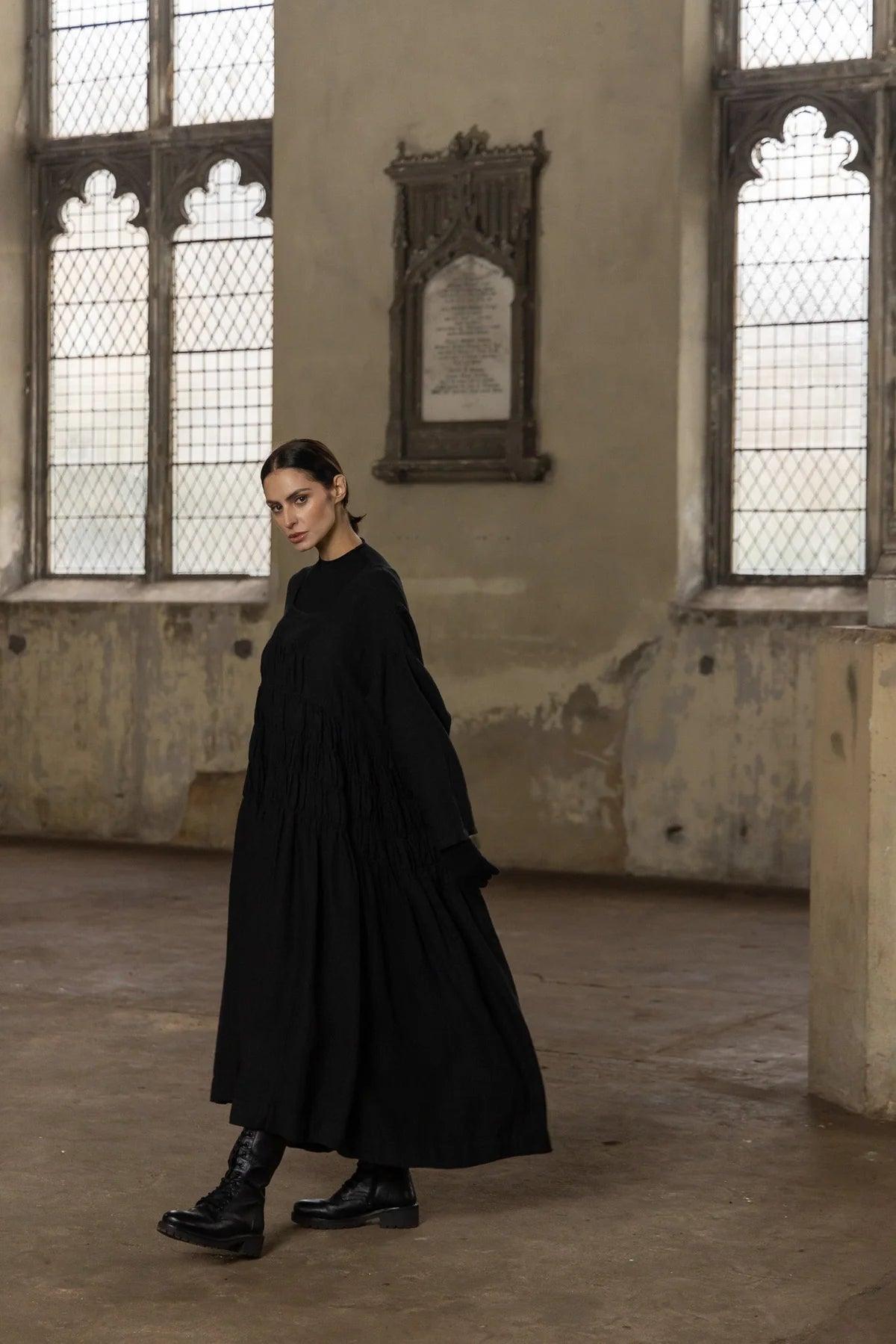 Helena Dress Long - Linen - Black