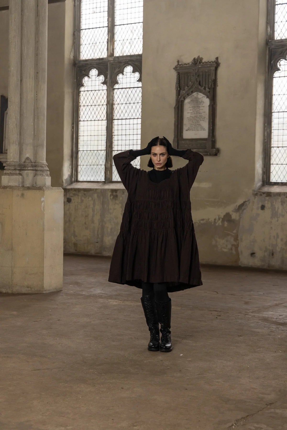 Helena Dress Short - Linen - Chocolate