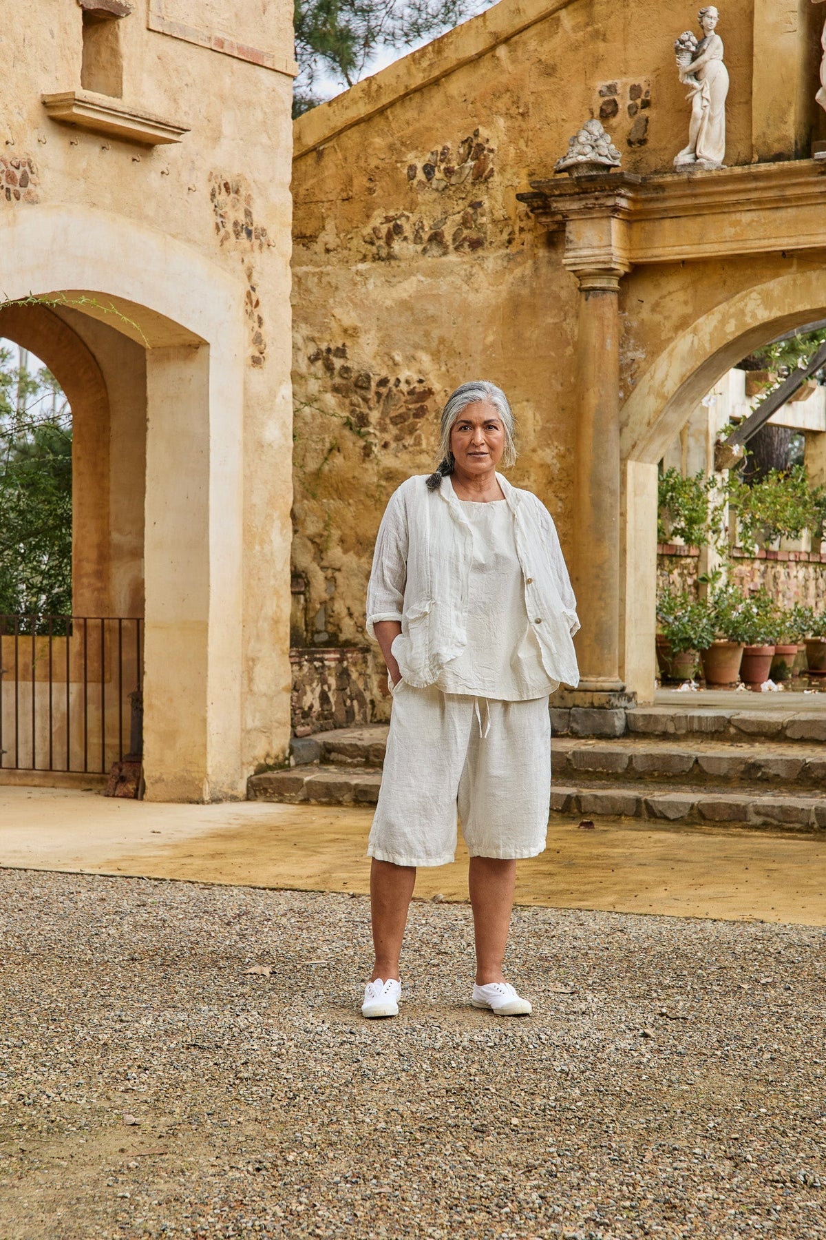 JAYA SHORTS - LINEN - Warm white