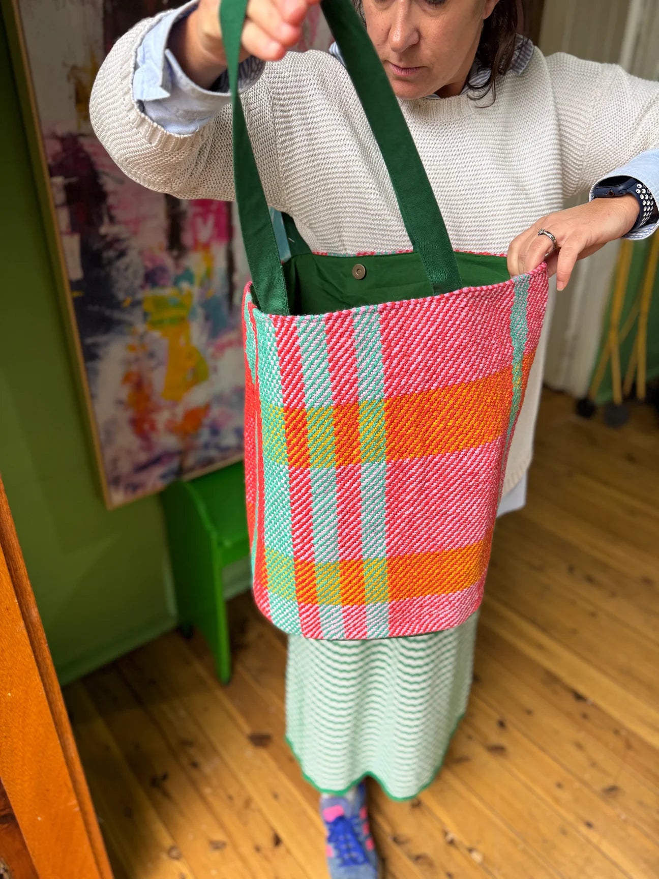 Jewel Woven Tote Bag