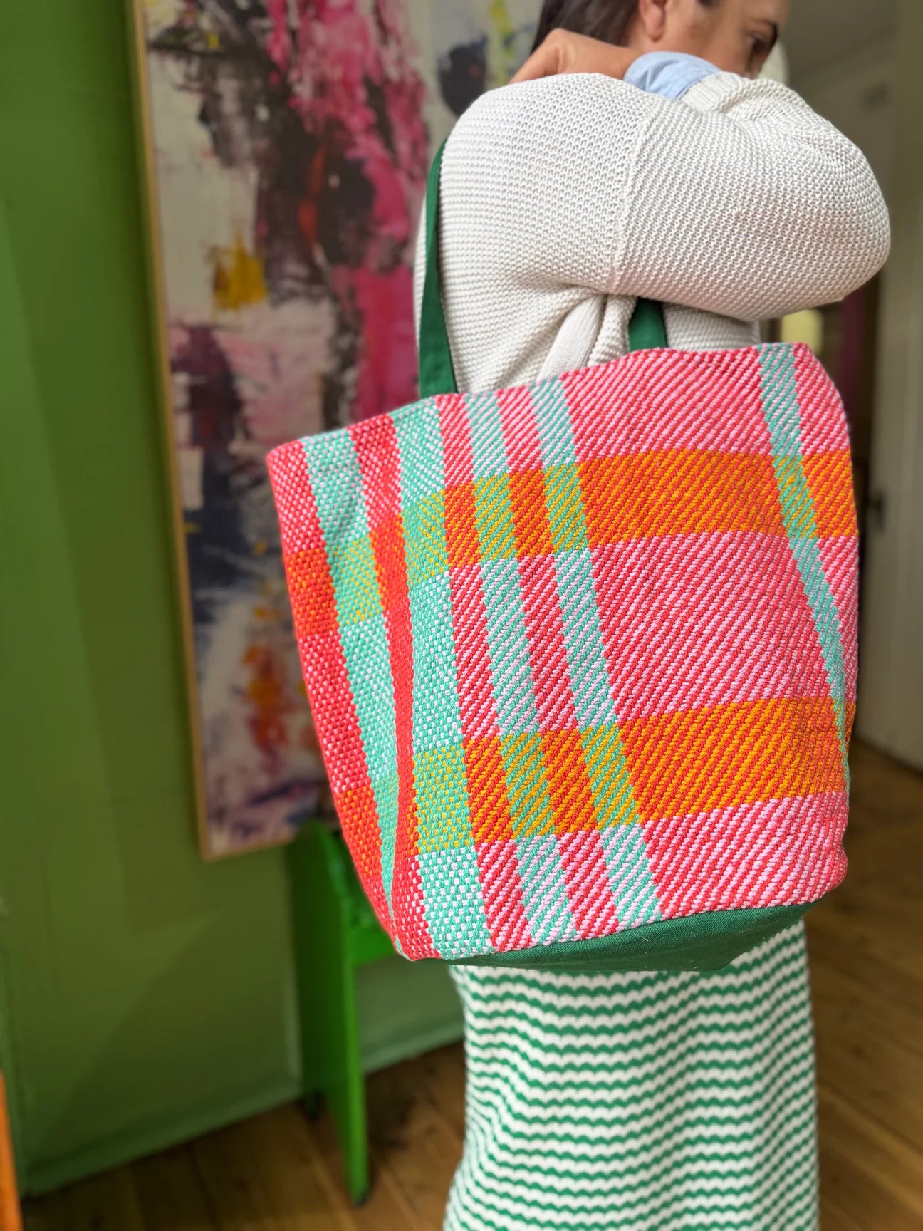 Jewel Woven Tote Bag