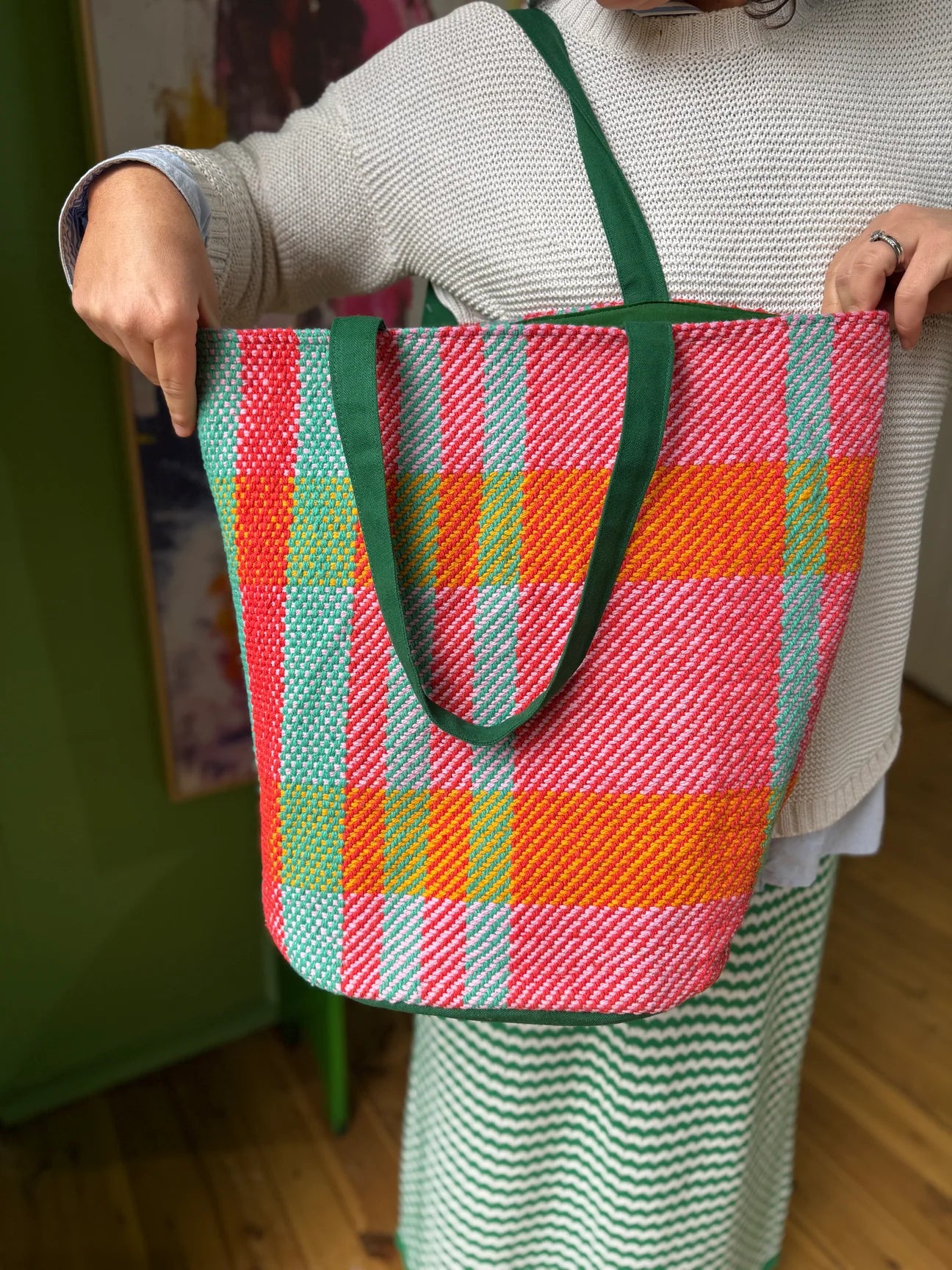Jewel Woven Tote Bag