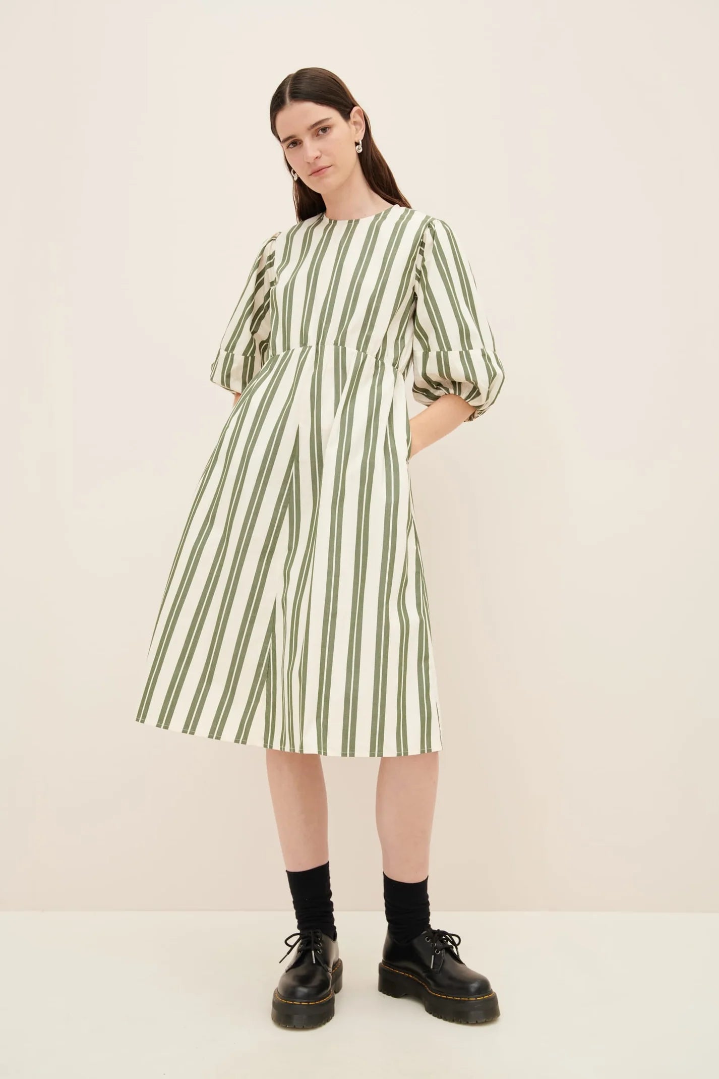 JOAN DRESS - Forest Stripe