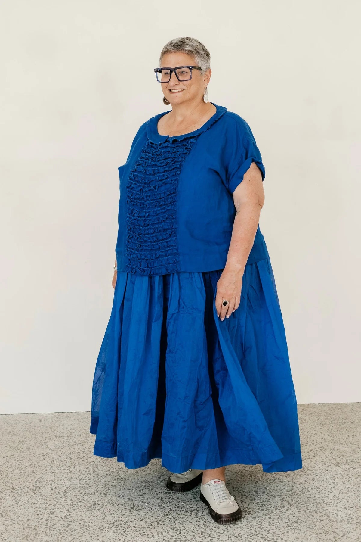 Jua Top - Linen - cobalt